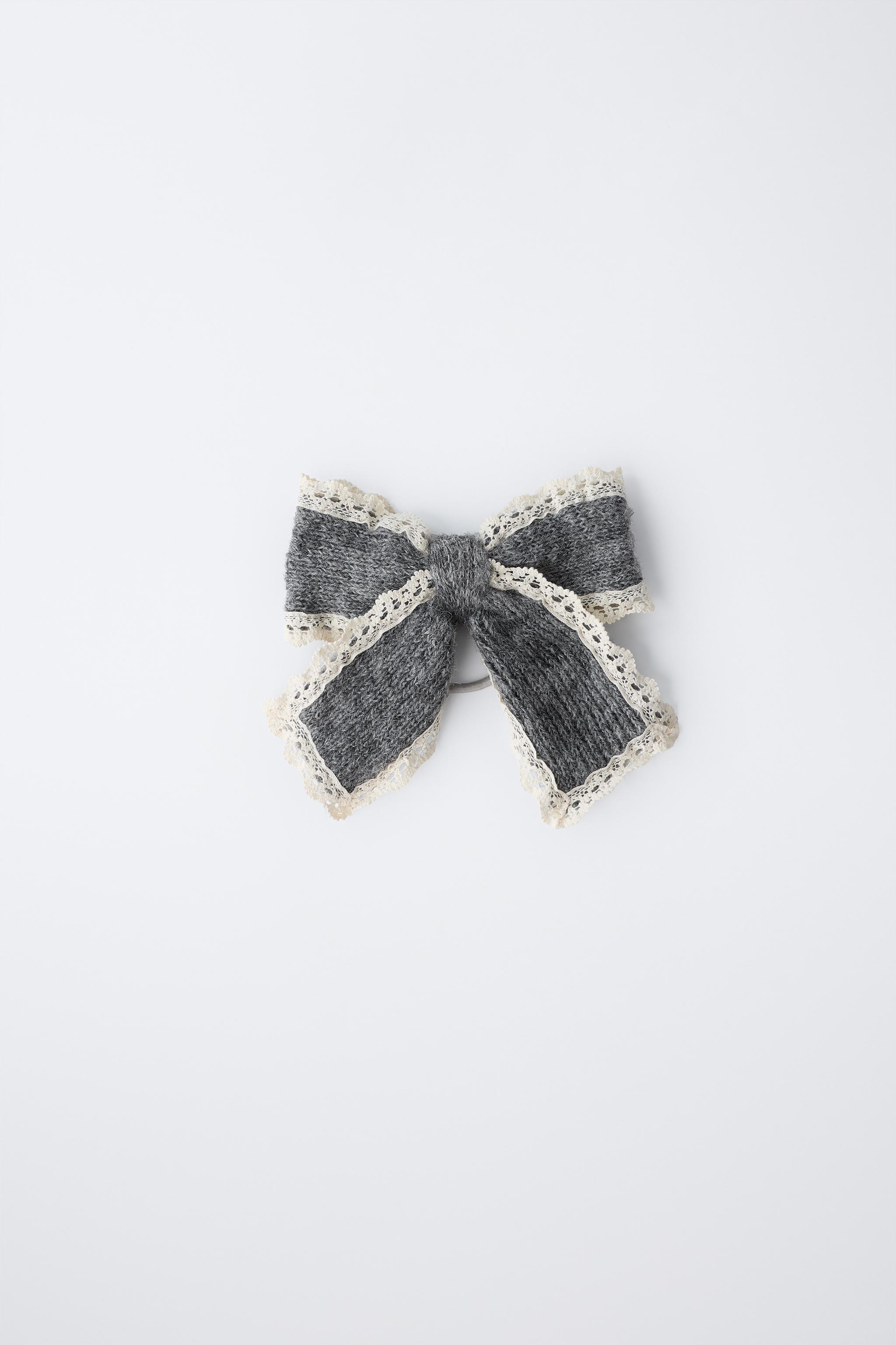 KNIT BOW BARRETTE HAIR TIE