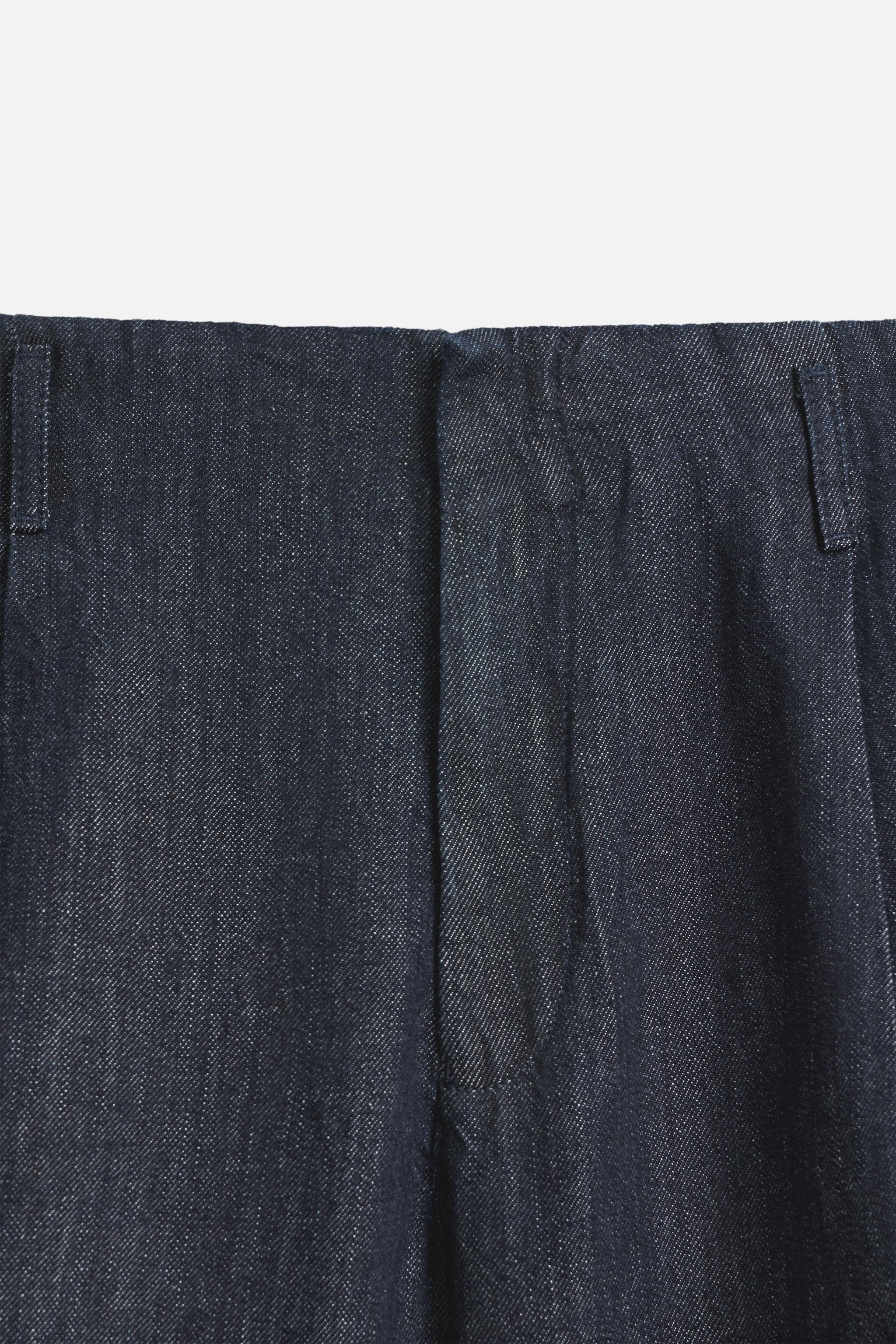 WIDE FIT CROPPED DENIM PANTS