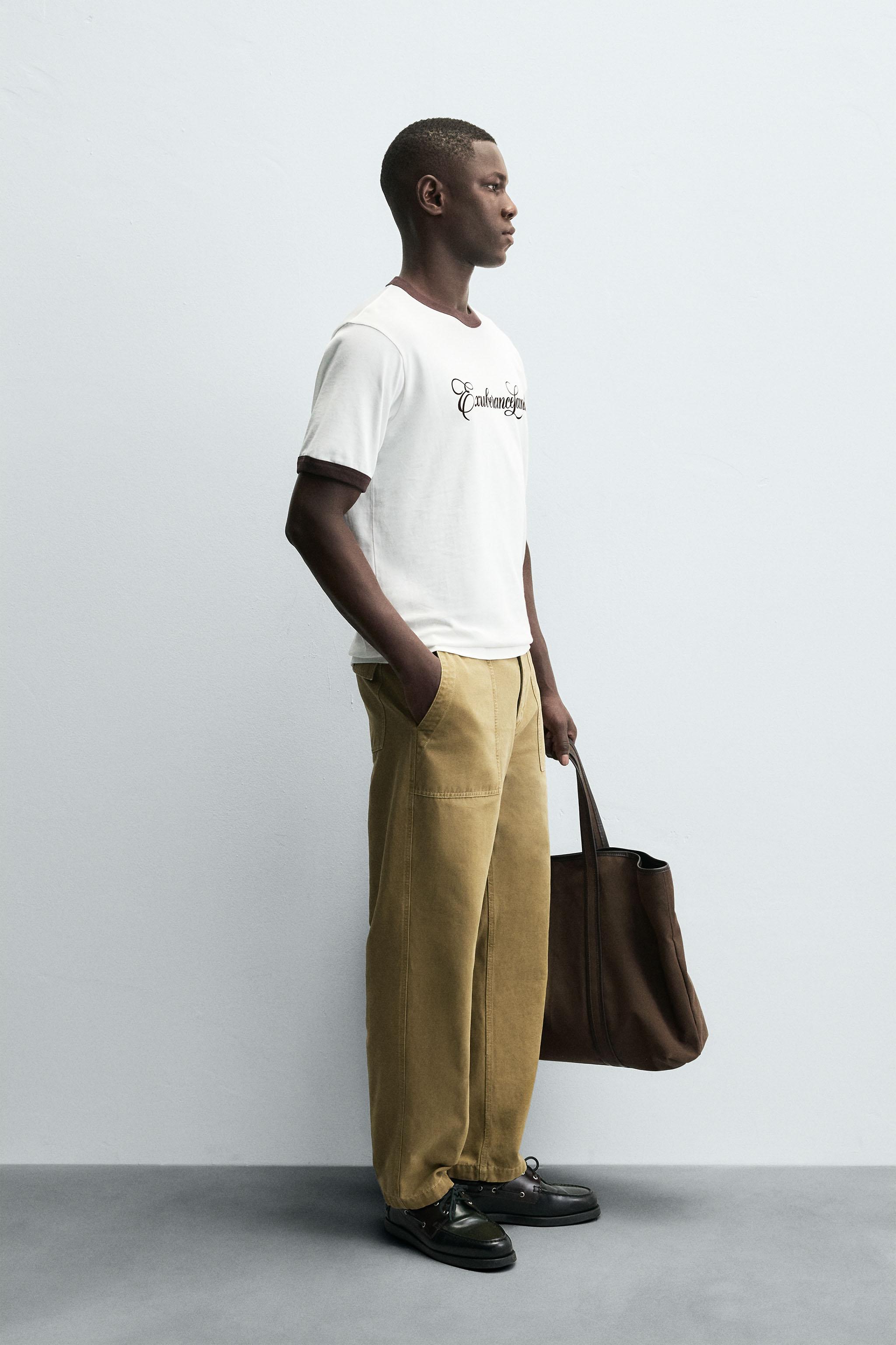 CONTRAST TEXT RIB T-SHIRT