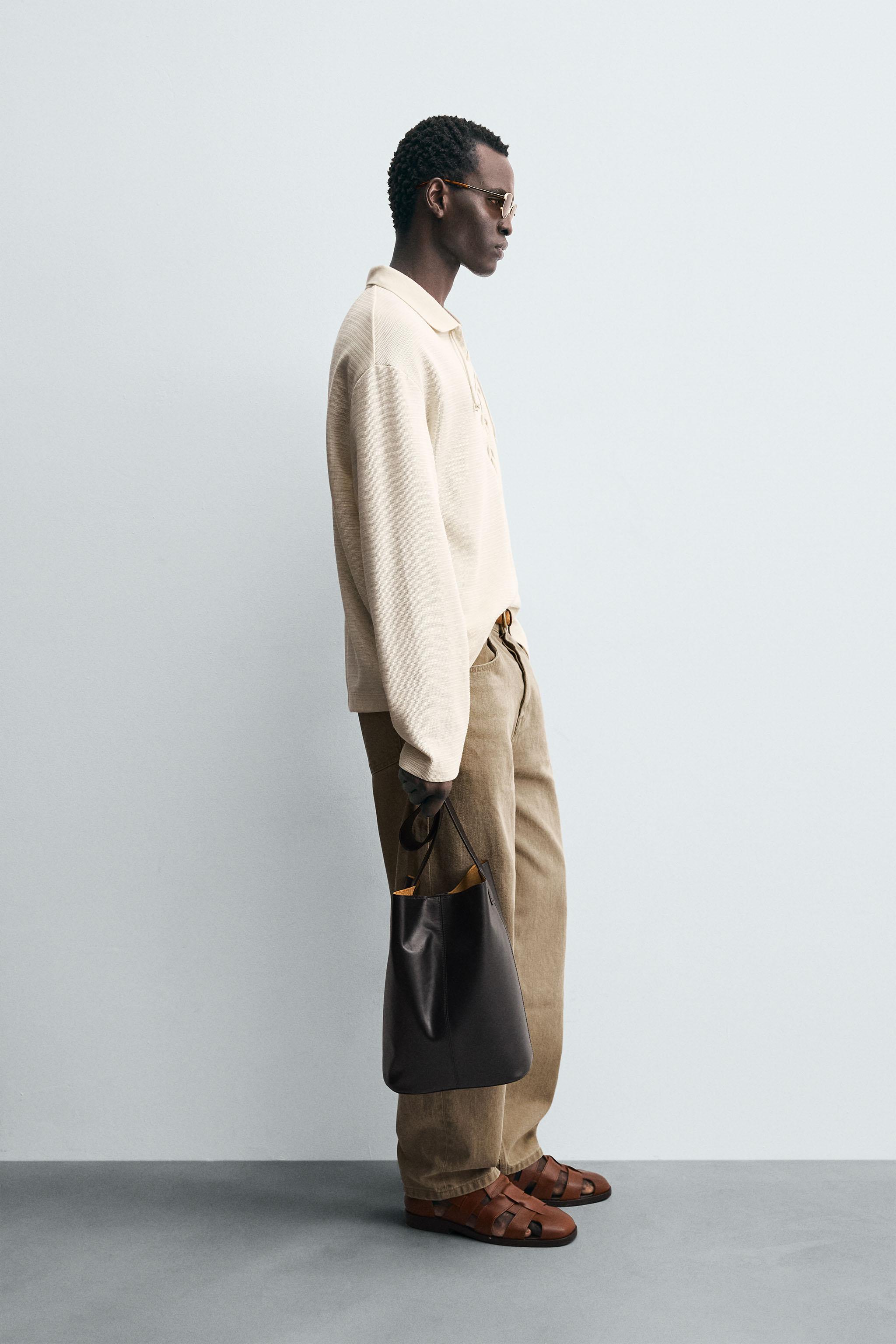 TEXTURED DRAWSTRING POLO SHIRT