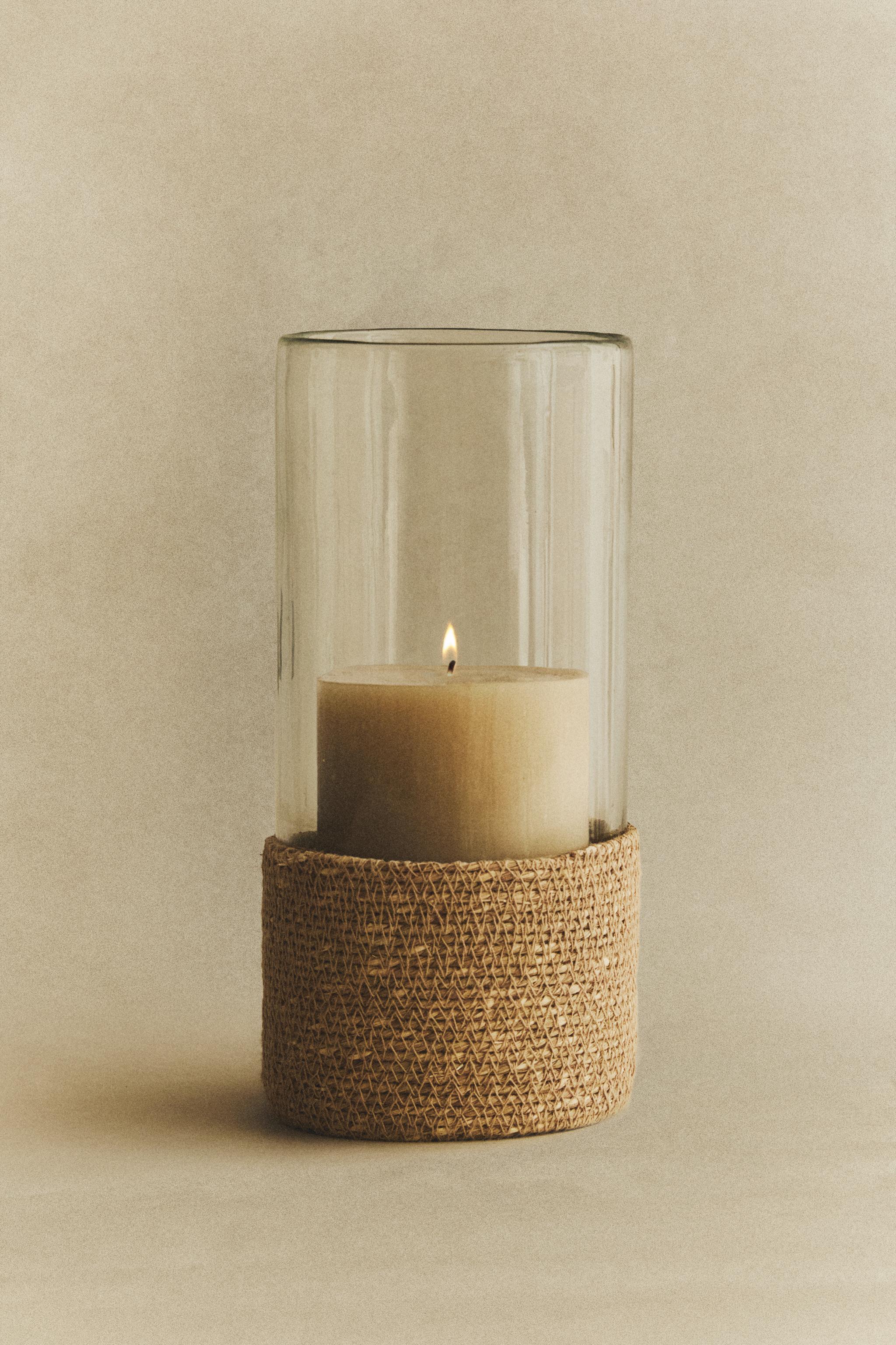 GLASS AND JUTE LANTERN