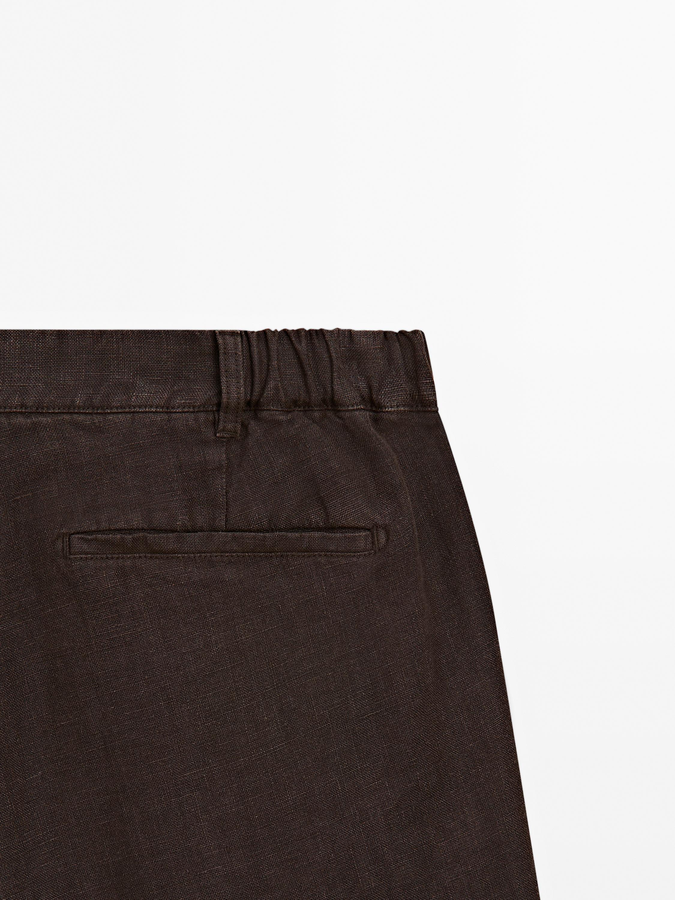 100% linen Bermuda shorts