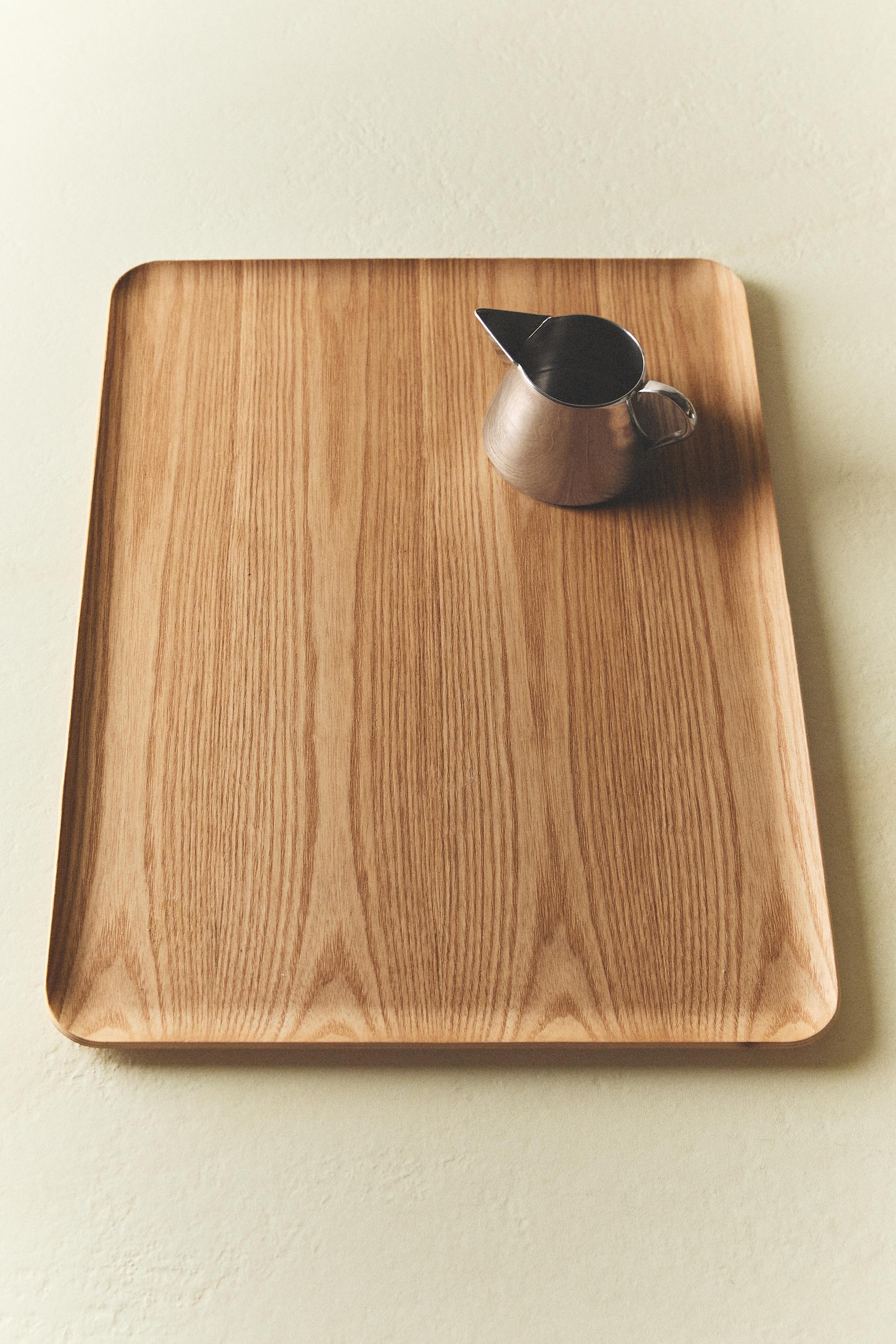 RECTANGULAR NON-SLIP WOODEN TRAY