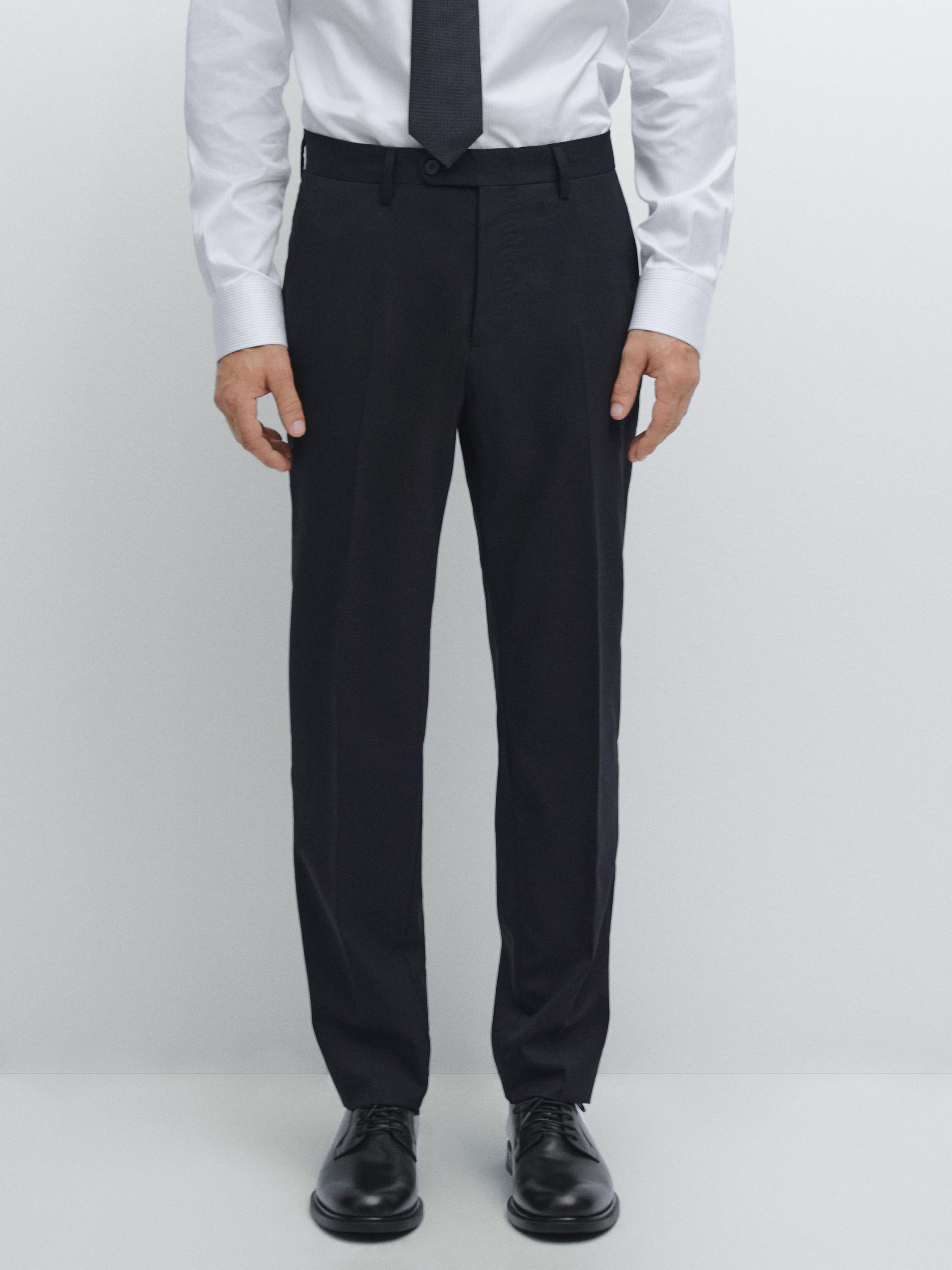 Wool blend suit trousers