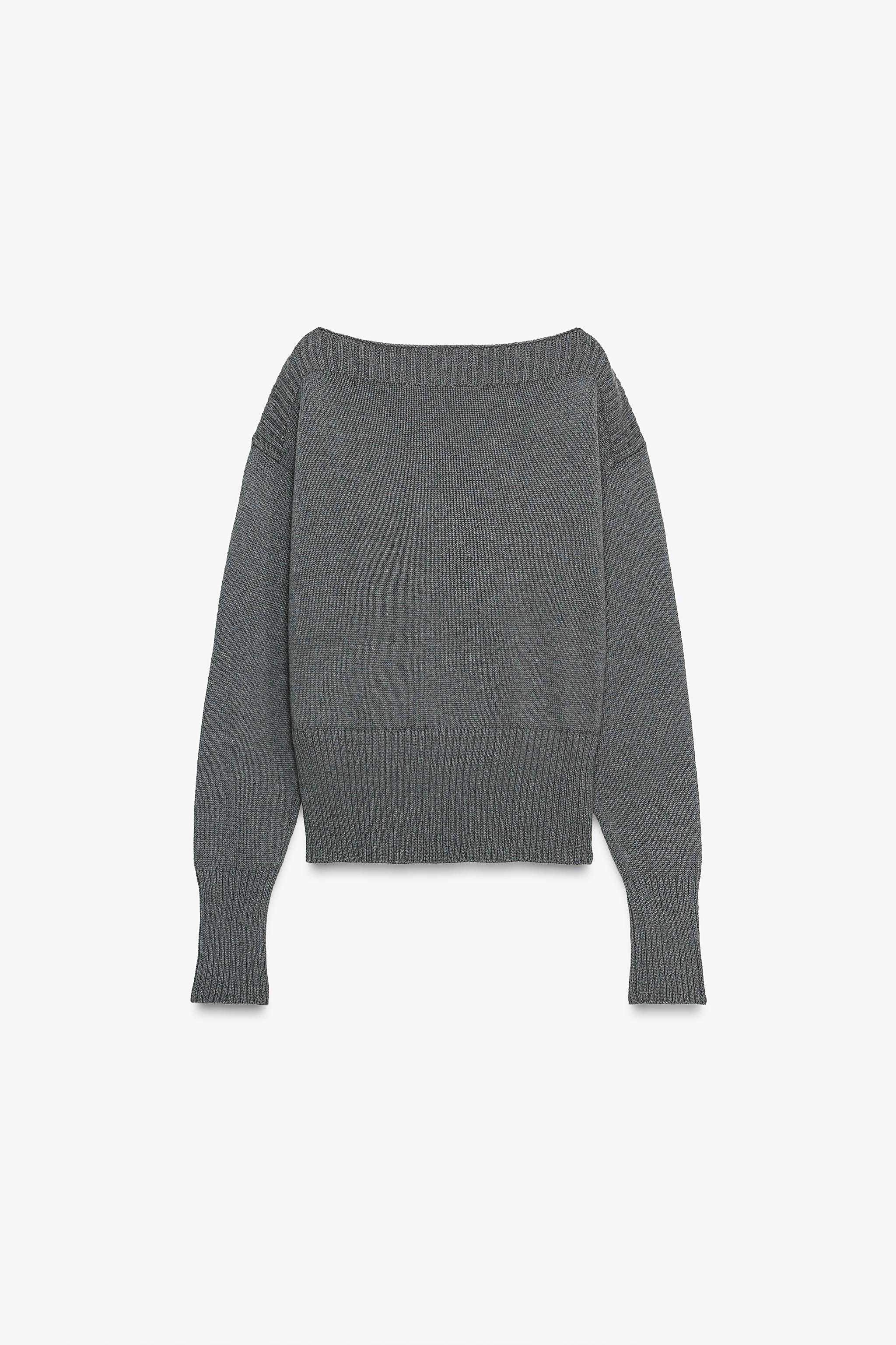 BOAT NECK KNIT SWEATER