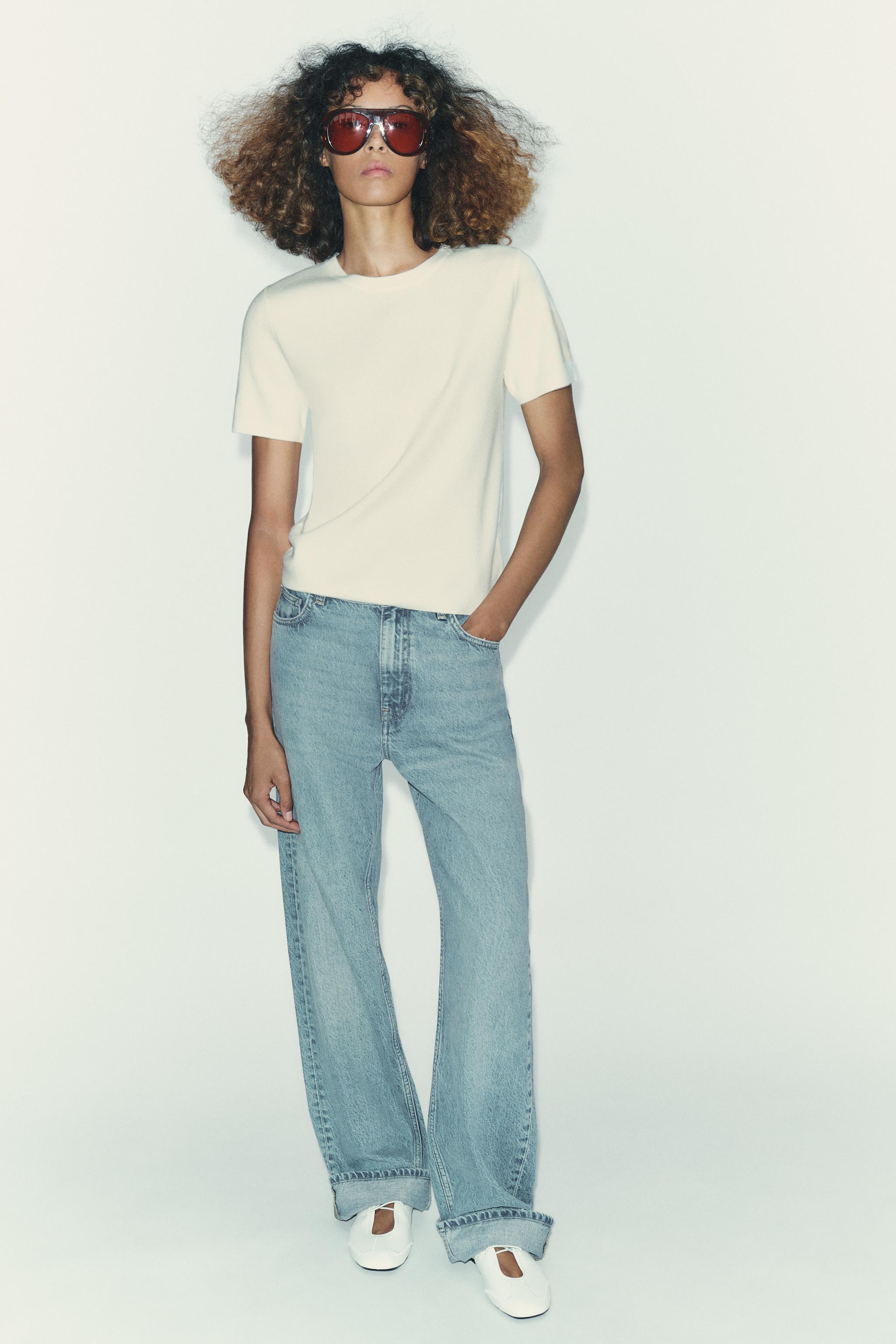 SOFT FEEL SHORT SLEEVE KNIT TOP