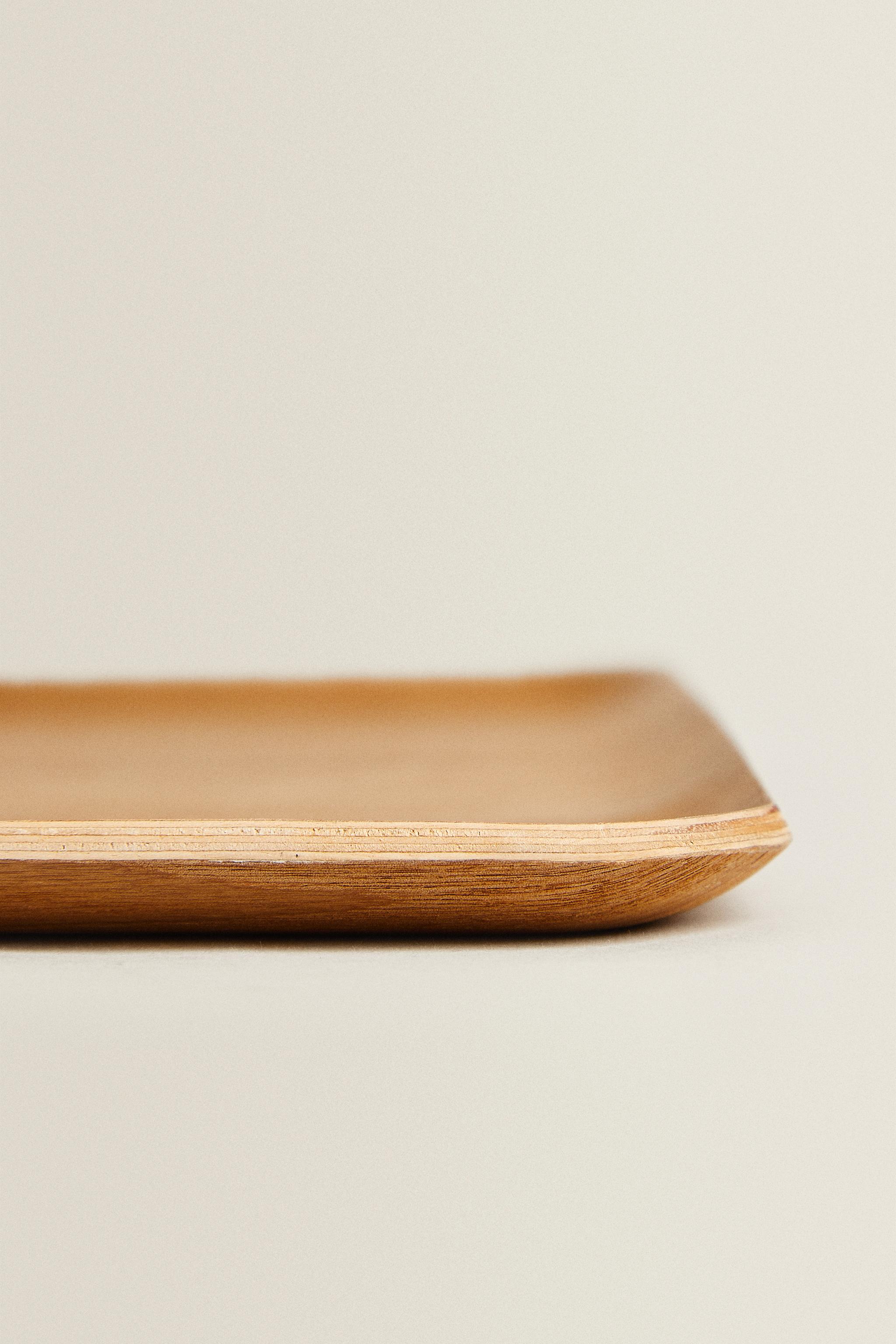 RECTANGULAR NON-SLIP WOODEN TRAY