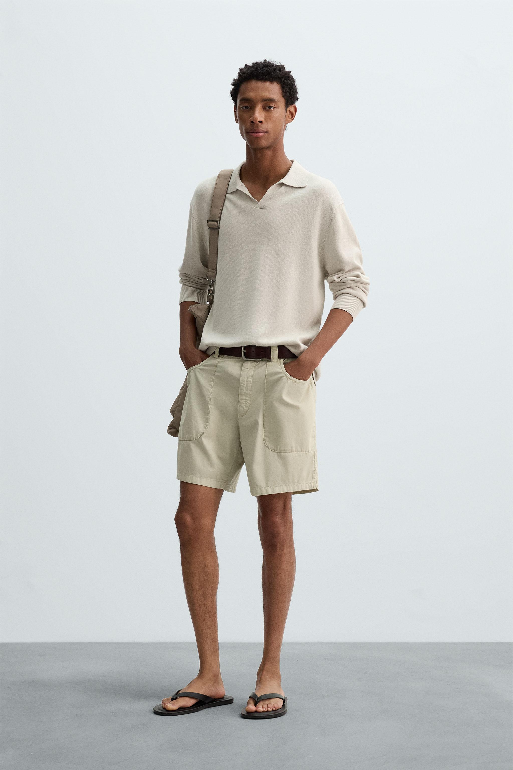 WASHED COTTON BERMUDA SHORTS