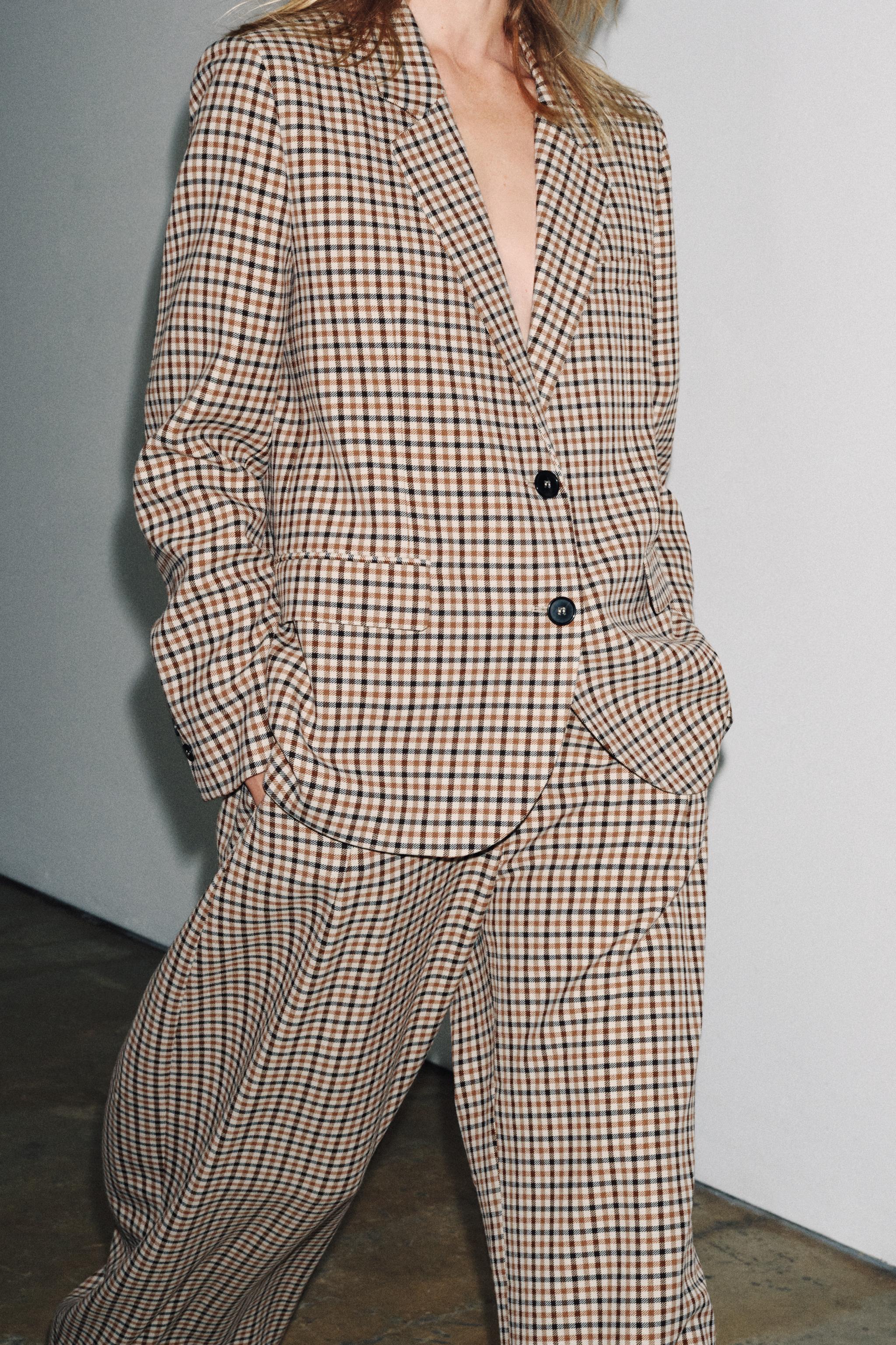STRAIGHT PLAID BLAZER ZW COLLECTION