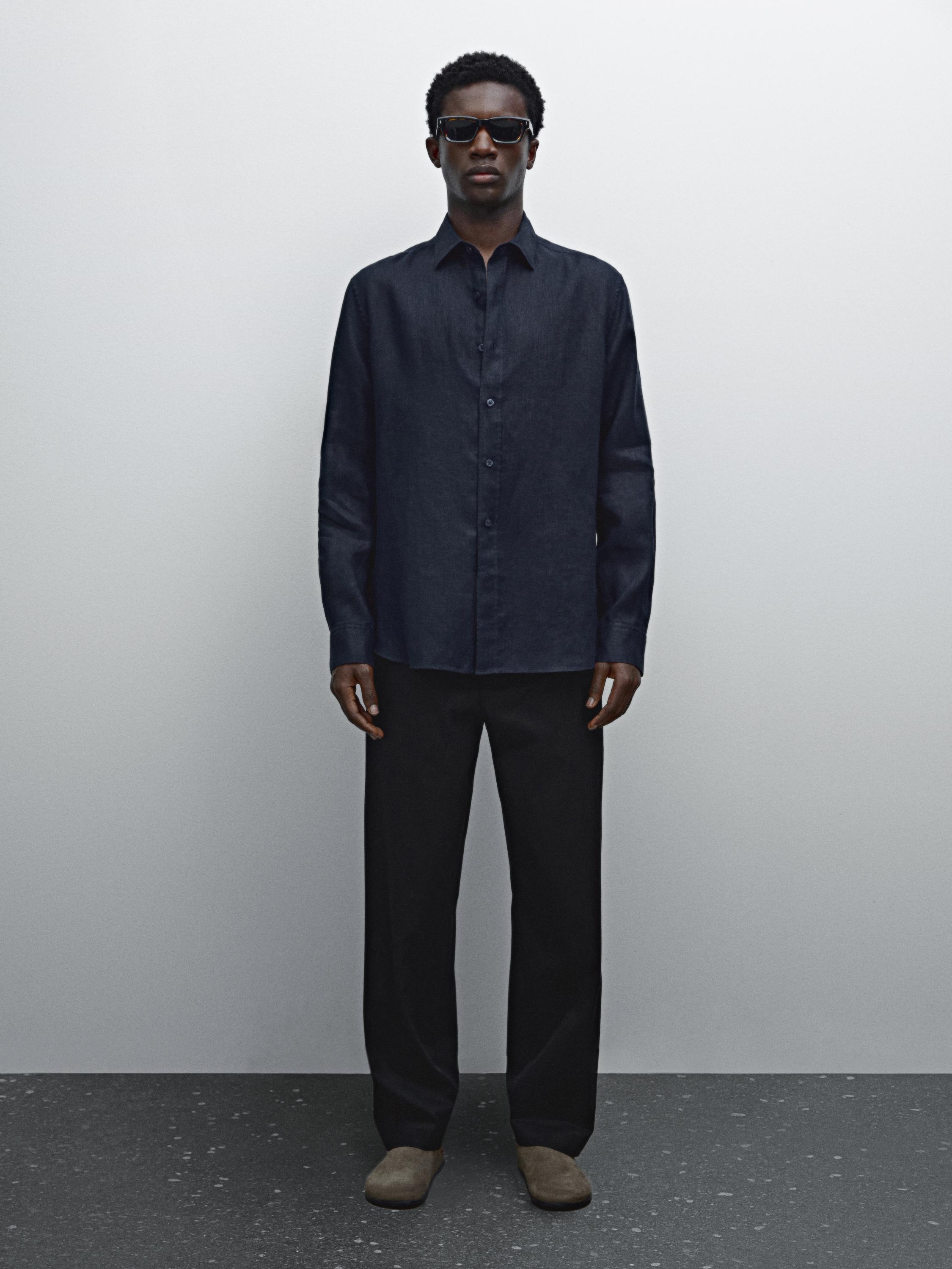 100% linen slim fit shirt