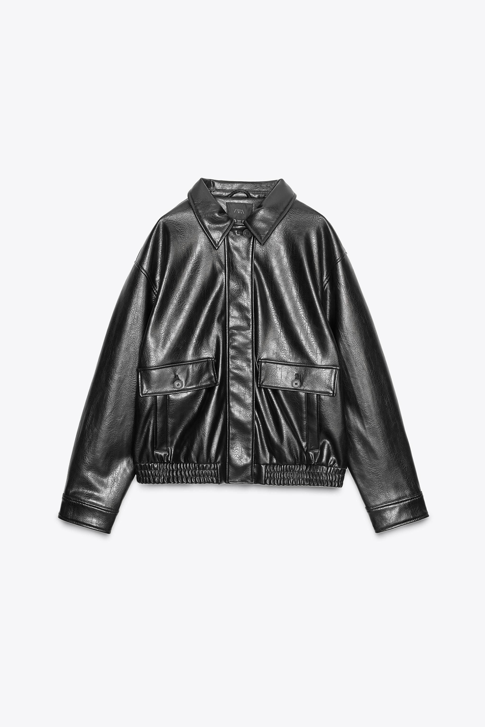 FAUX LEATHER BOMBER JACKET