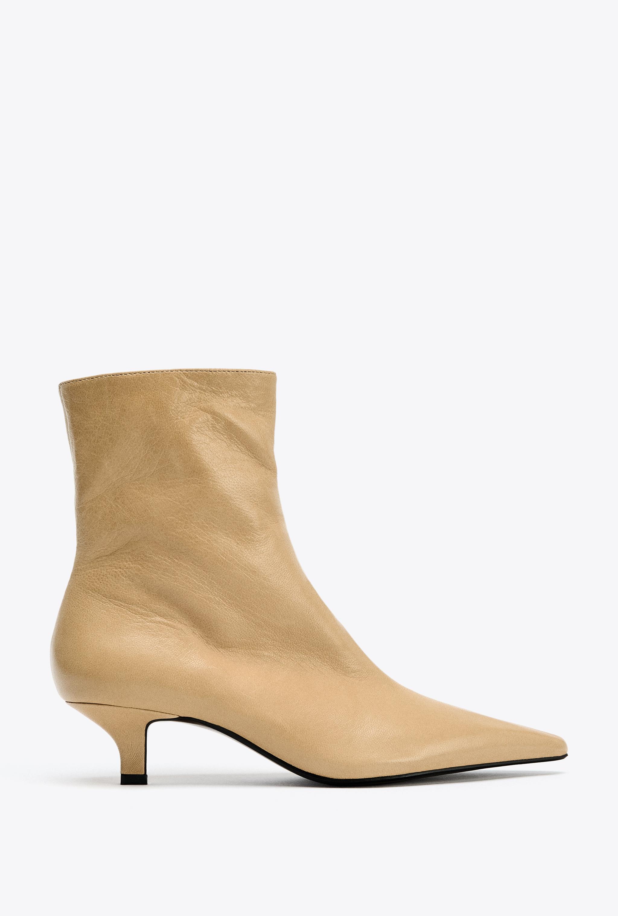 LEATHER HEELED ANKLE BOOTS