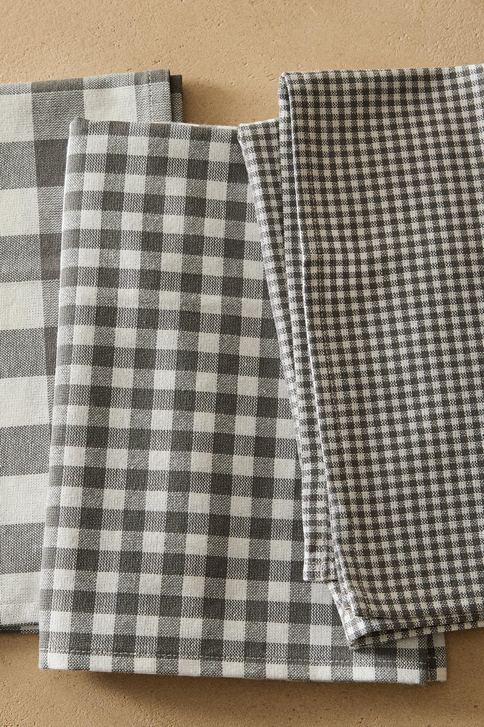 DYED THREAD KITCHEN TOWELS (SET OF 3)