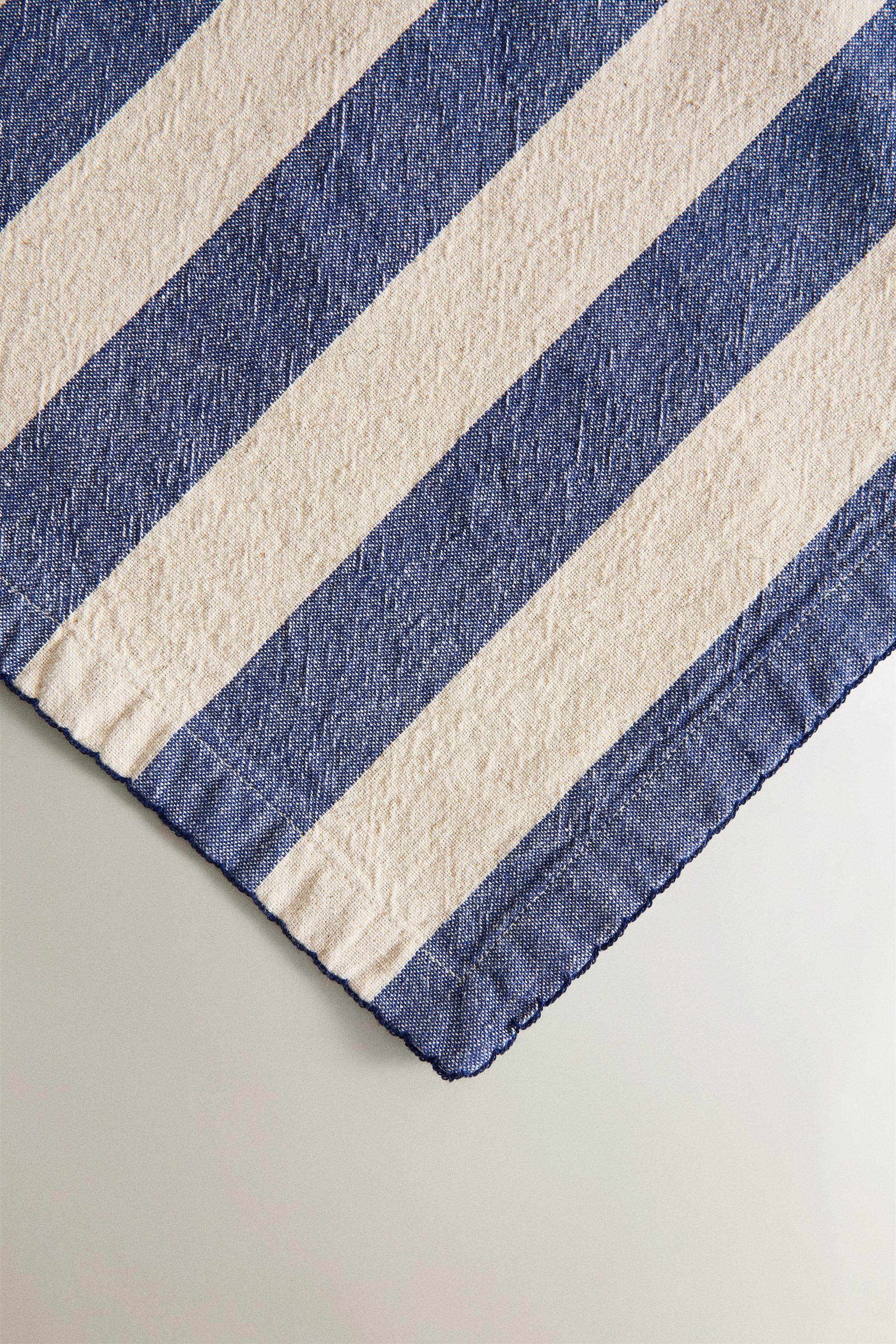 DYED THREAD STRIPED TABLECLOTH