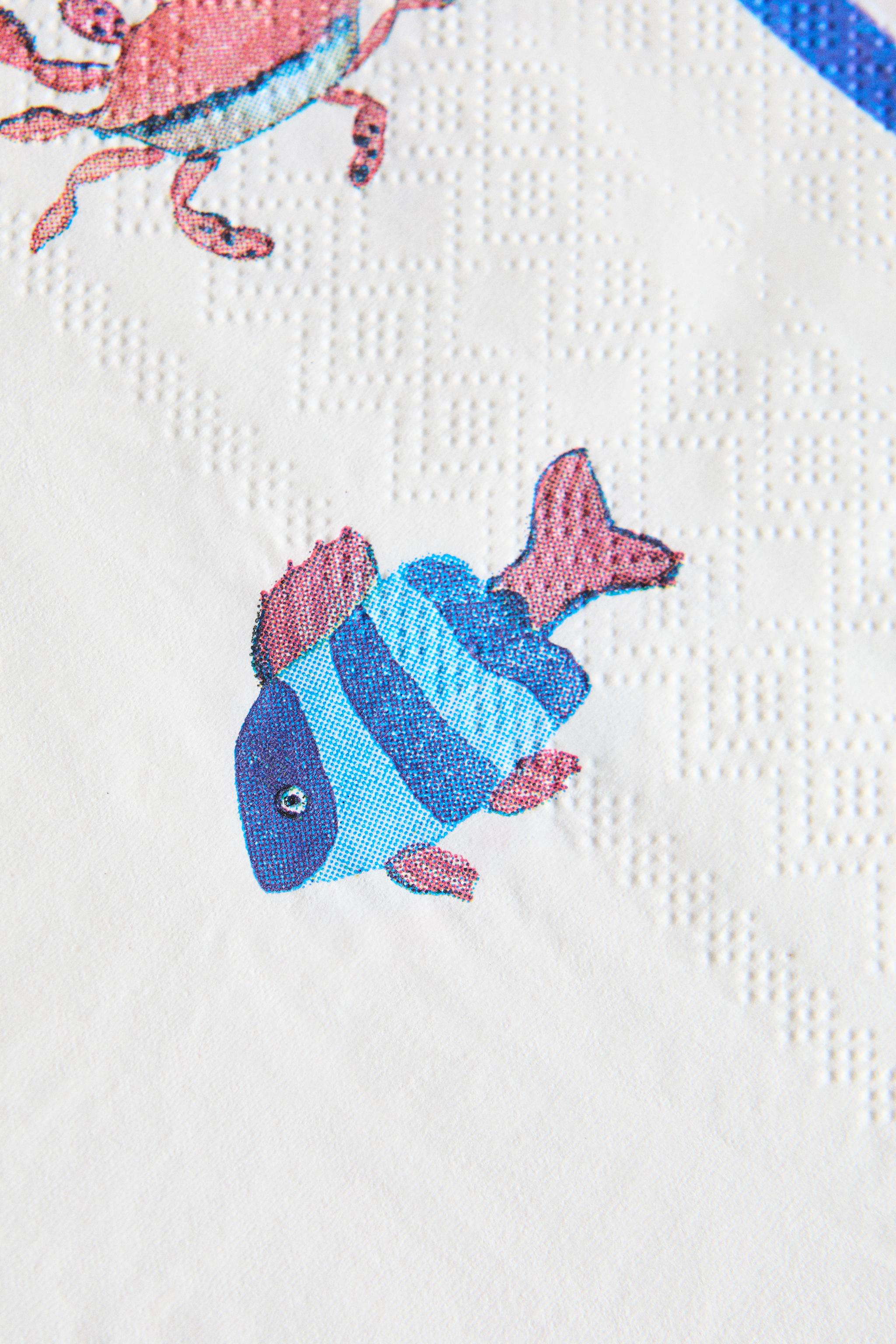 SET OF 20 FISH PAPER NAPKINS (SET OF 20)