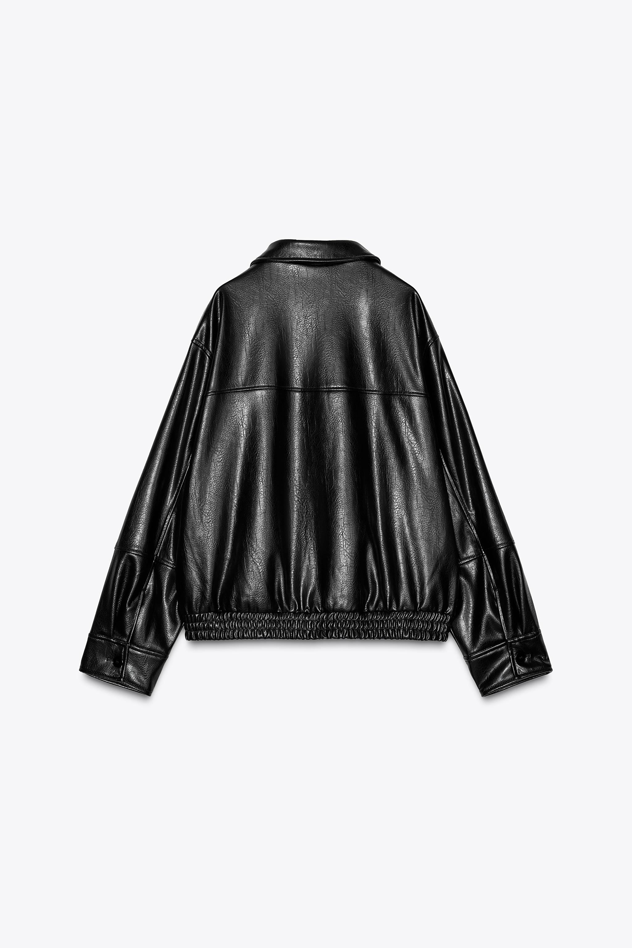 FAUX LEATHER BOMBER JACKET