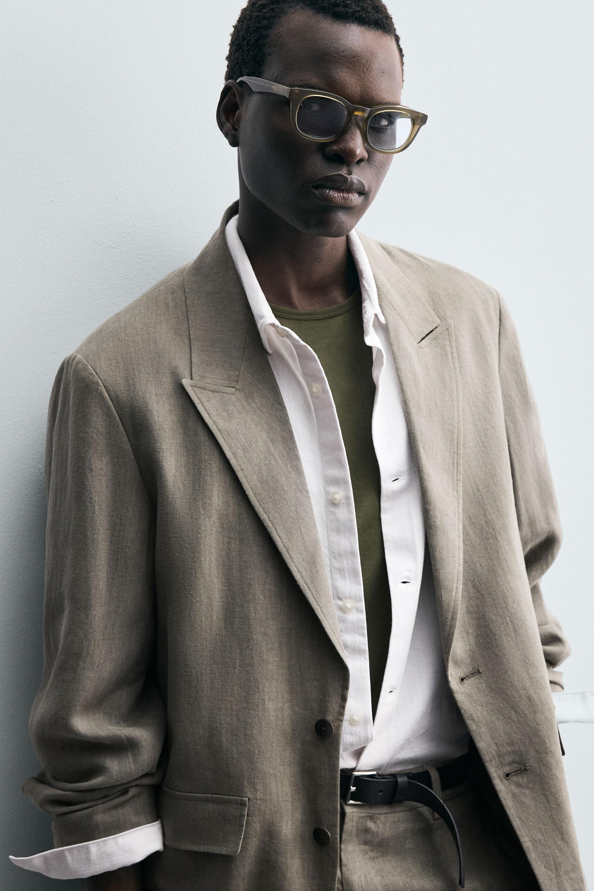 WASHED 100% LINEN SUIT BLAZER