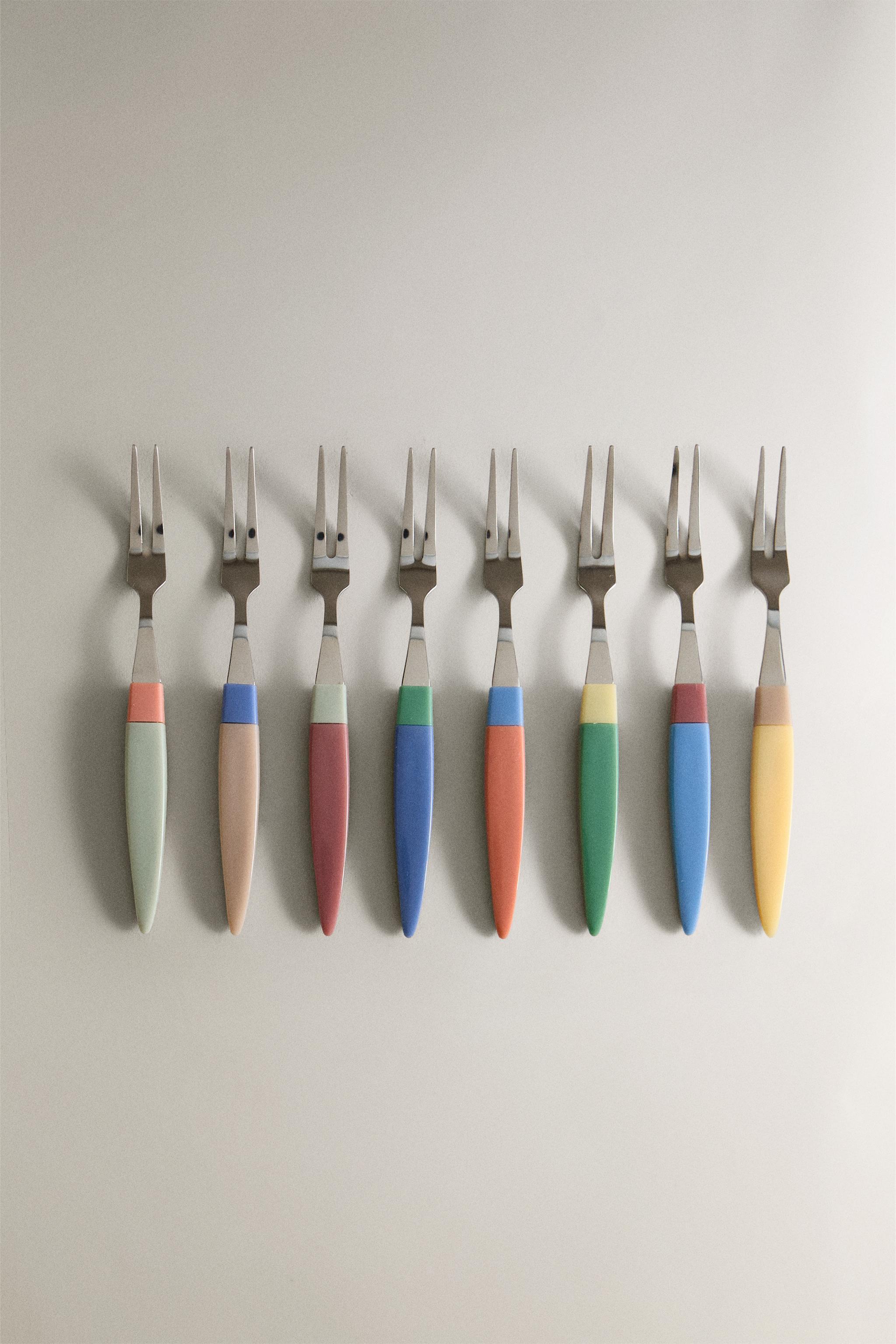 SET OF APPETIZER FORKS WITH RESIN HANDLE (SET OF 8)