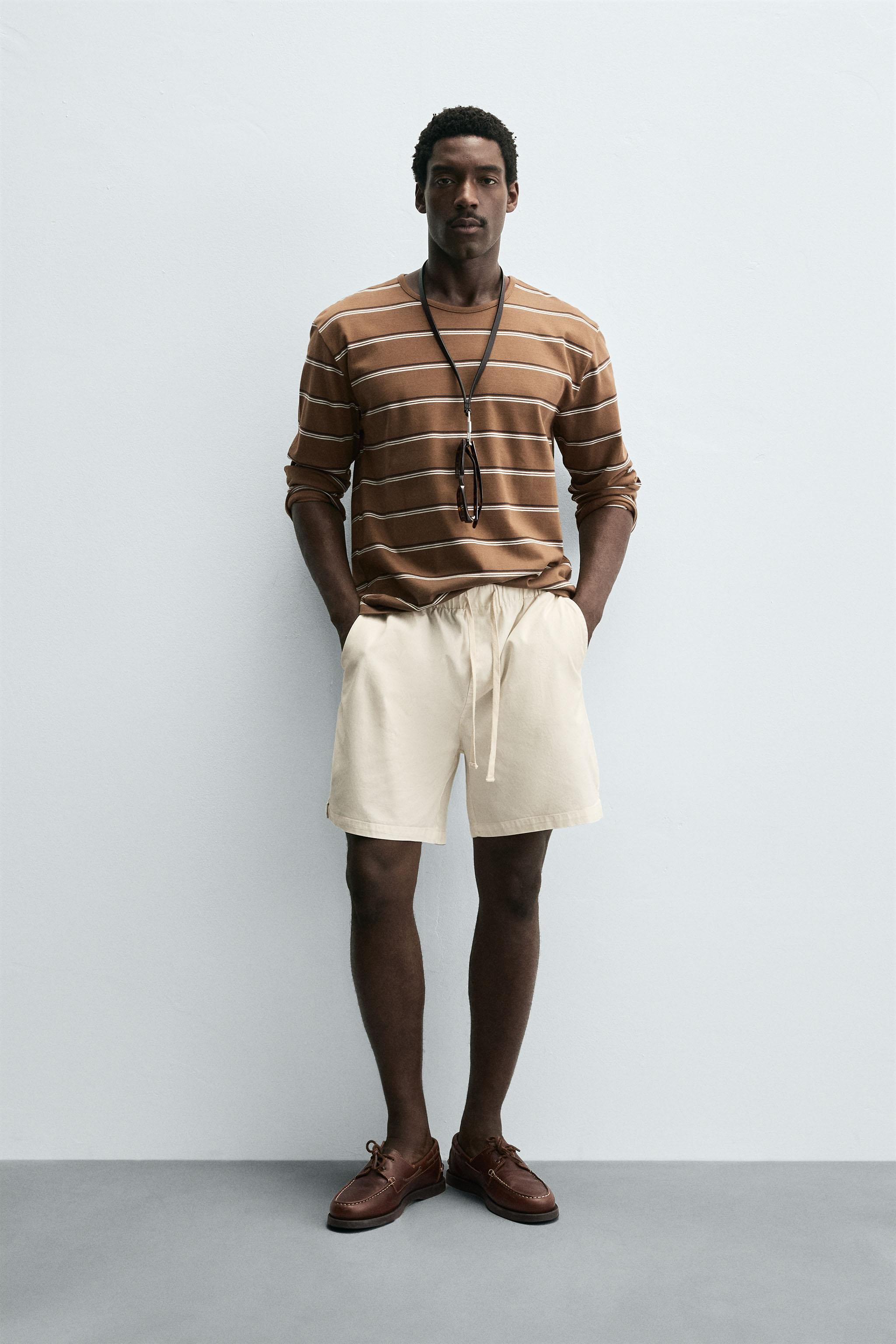 RELAXED FIT LYOCELL-COTTON SHORTS
