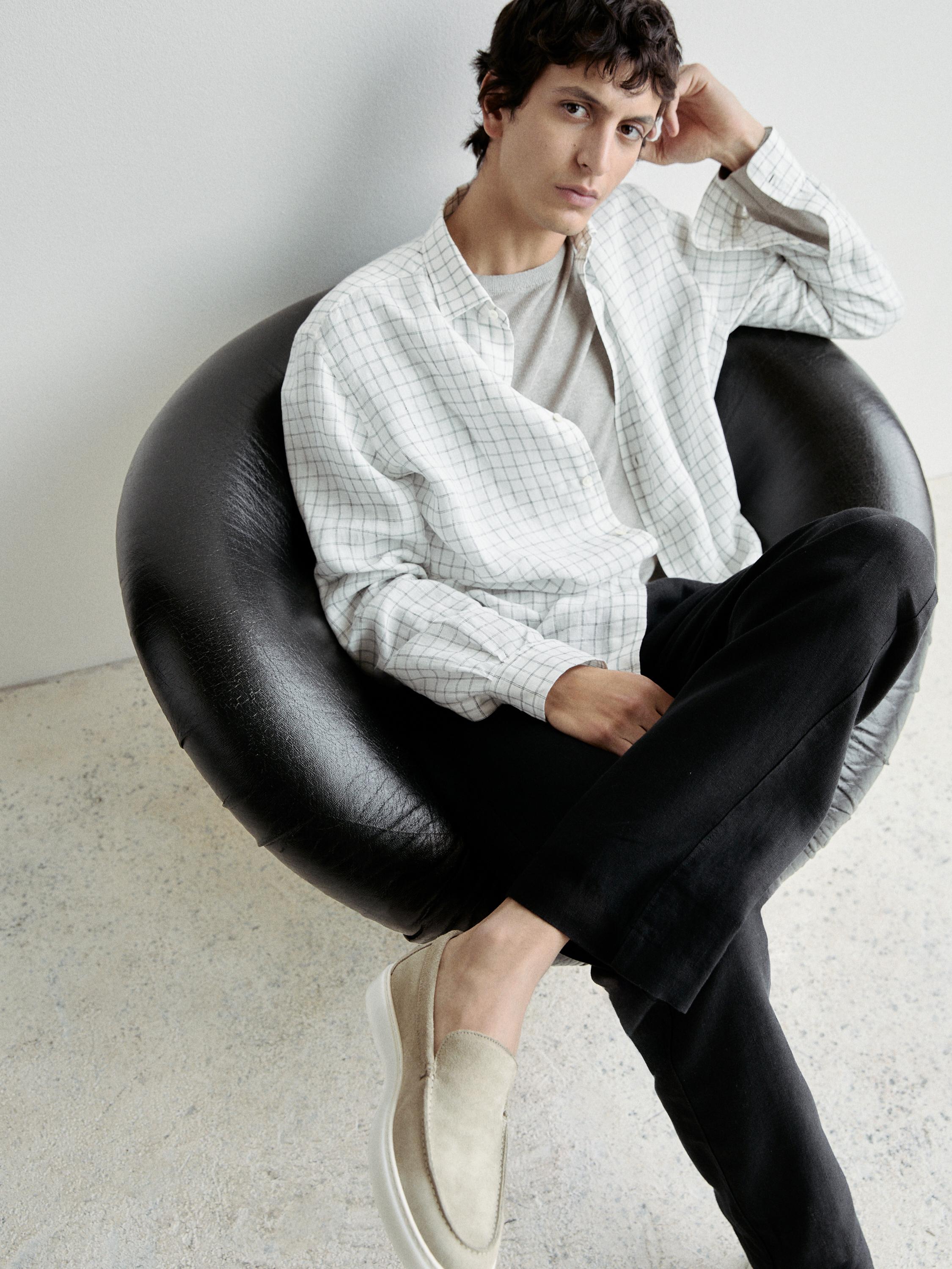 Split leather loafers