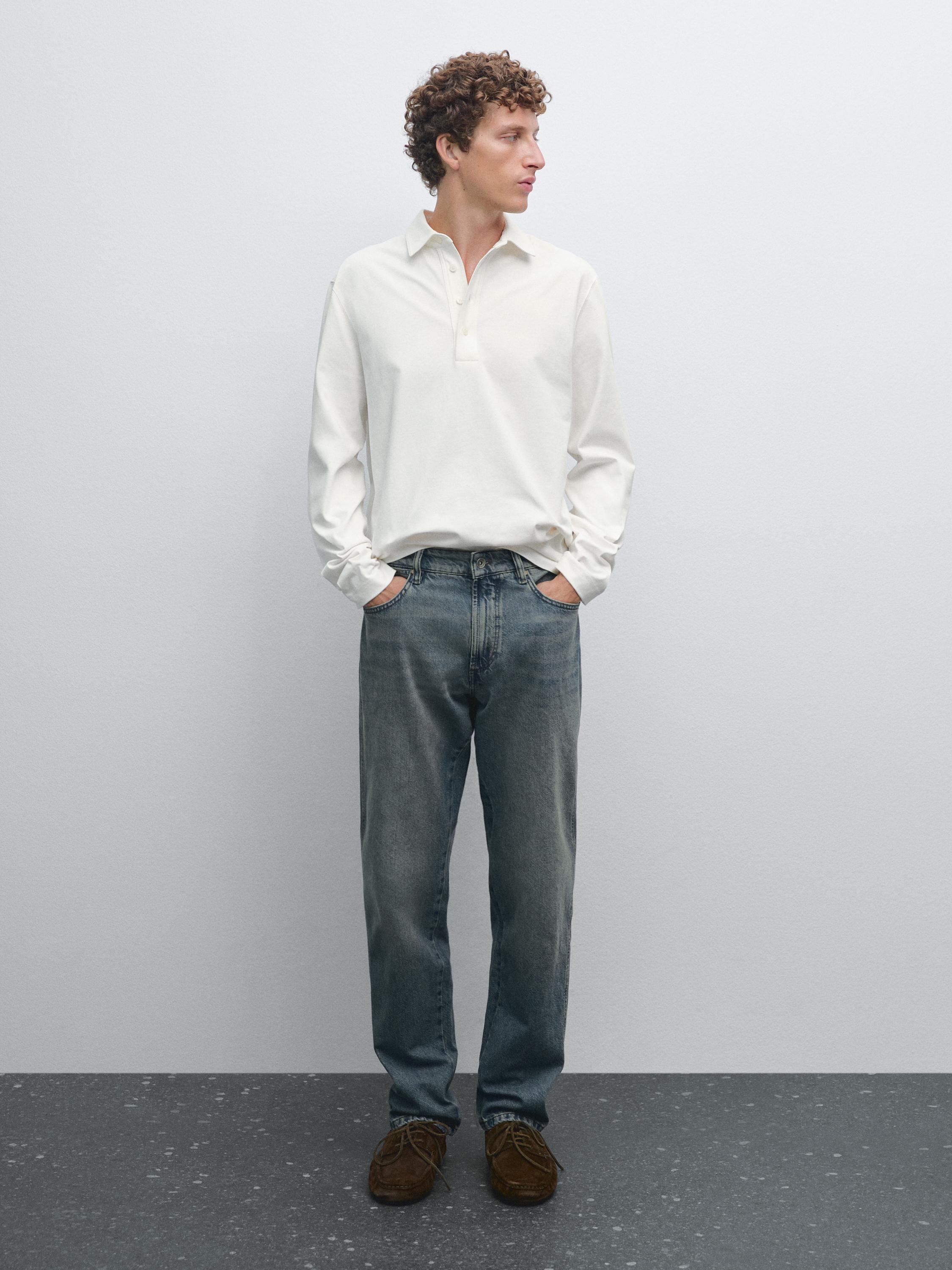 100% cotton long sleeve polo shirt