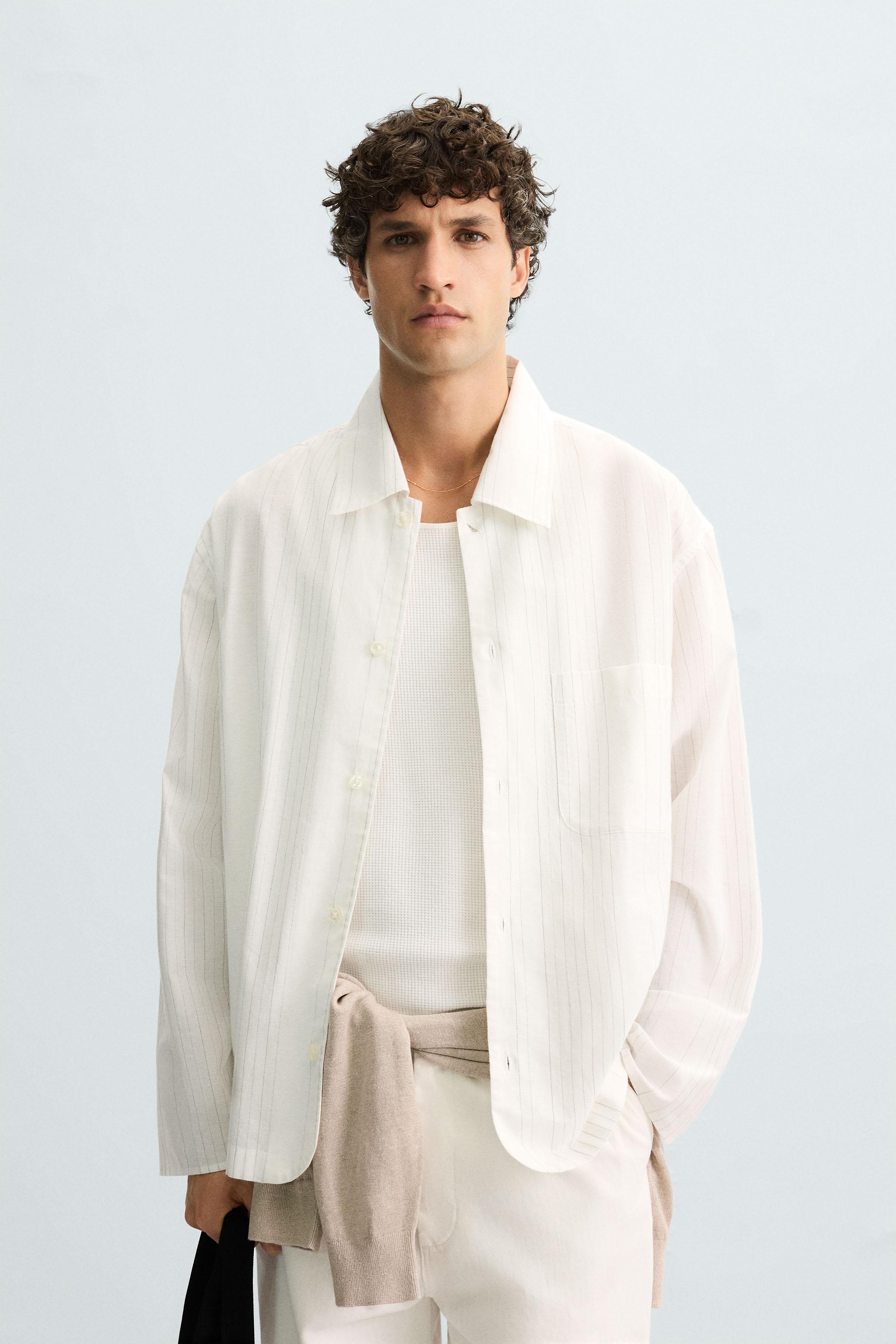 TEXTURED WEAVE STRIPED SHIRT