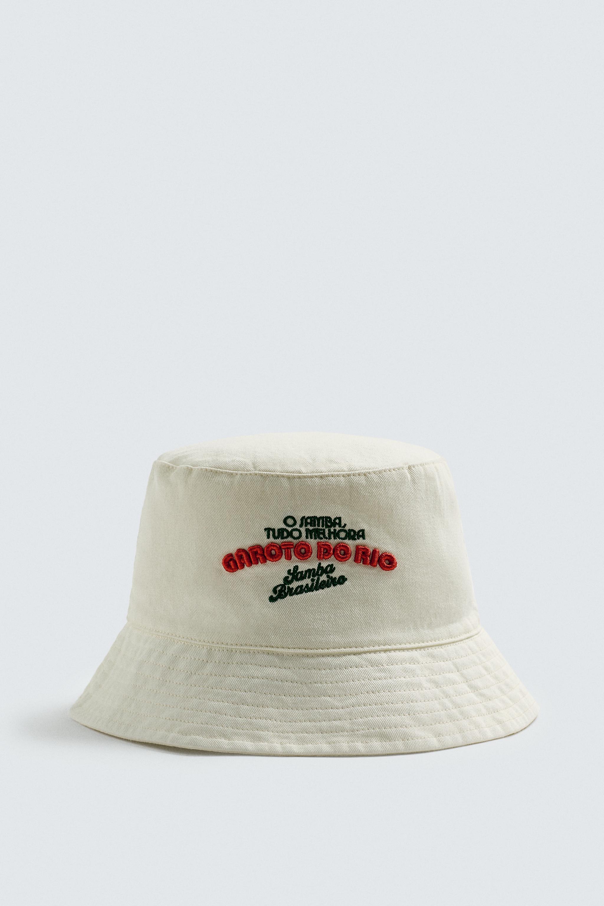CONTRAST EMBROIDERY BUCKET HAT