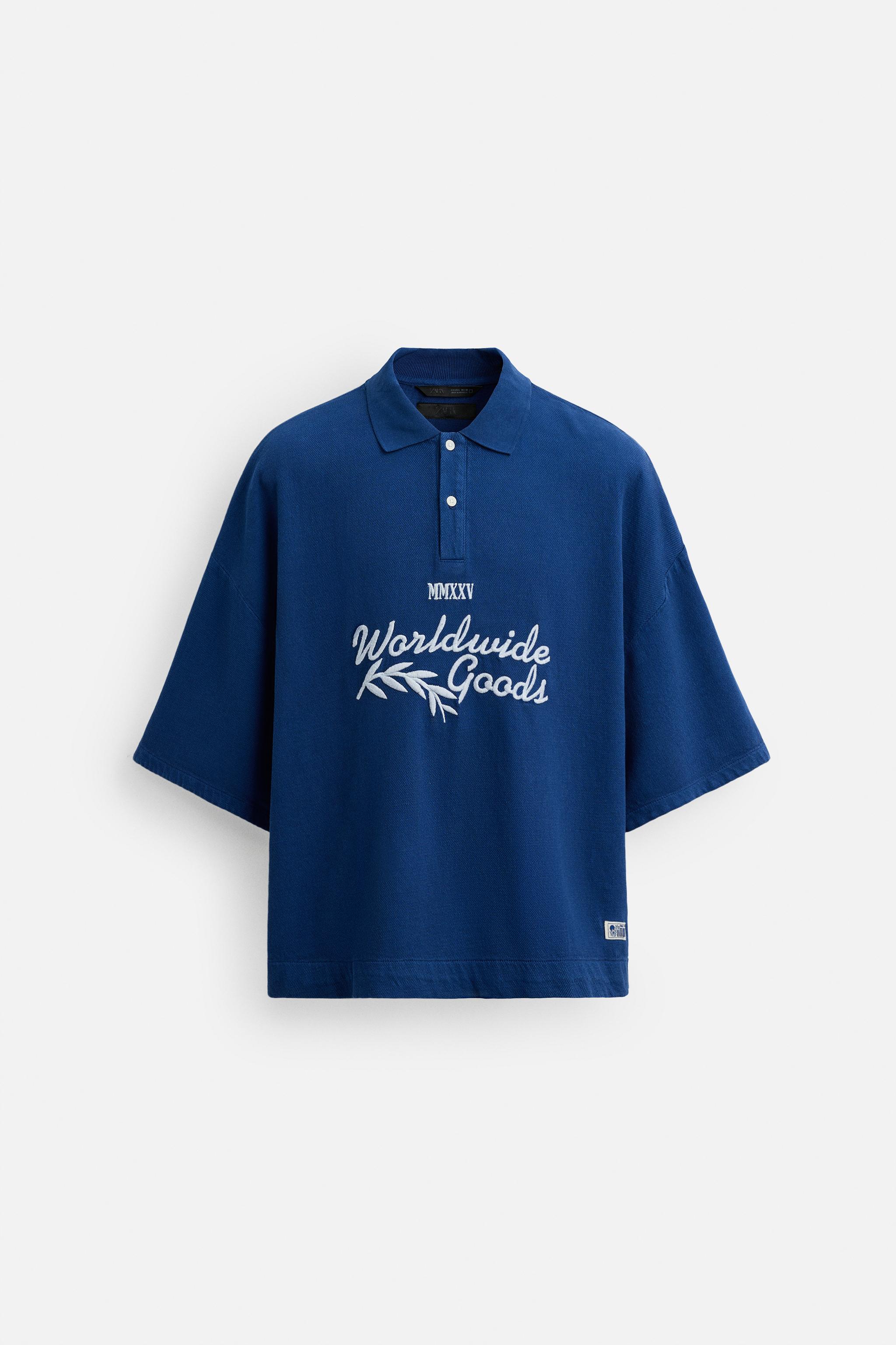 EMBROIDERED TEXT POLO SHIRT