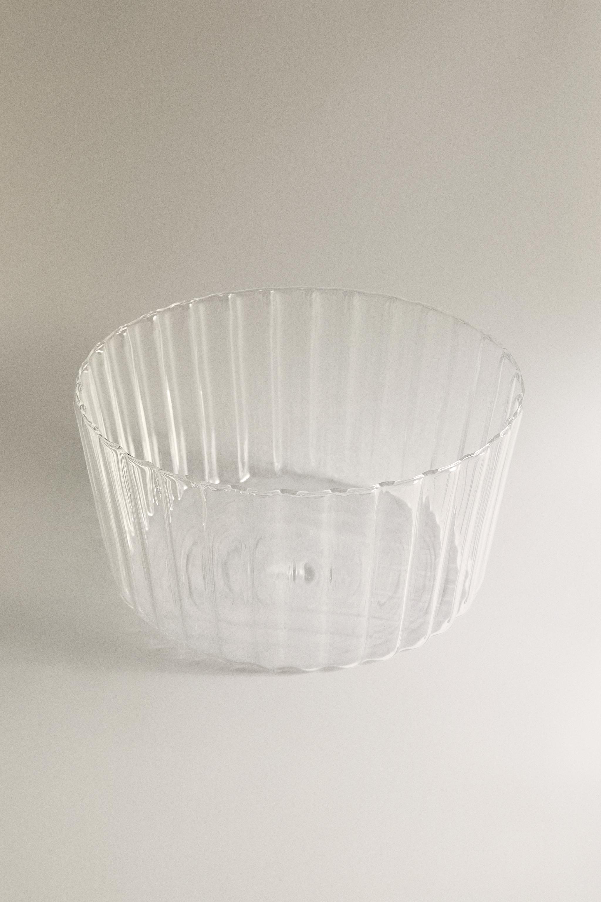 WAVY BOROSILICATE GLASS SALAD BOWL