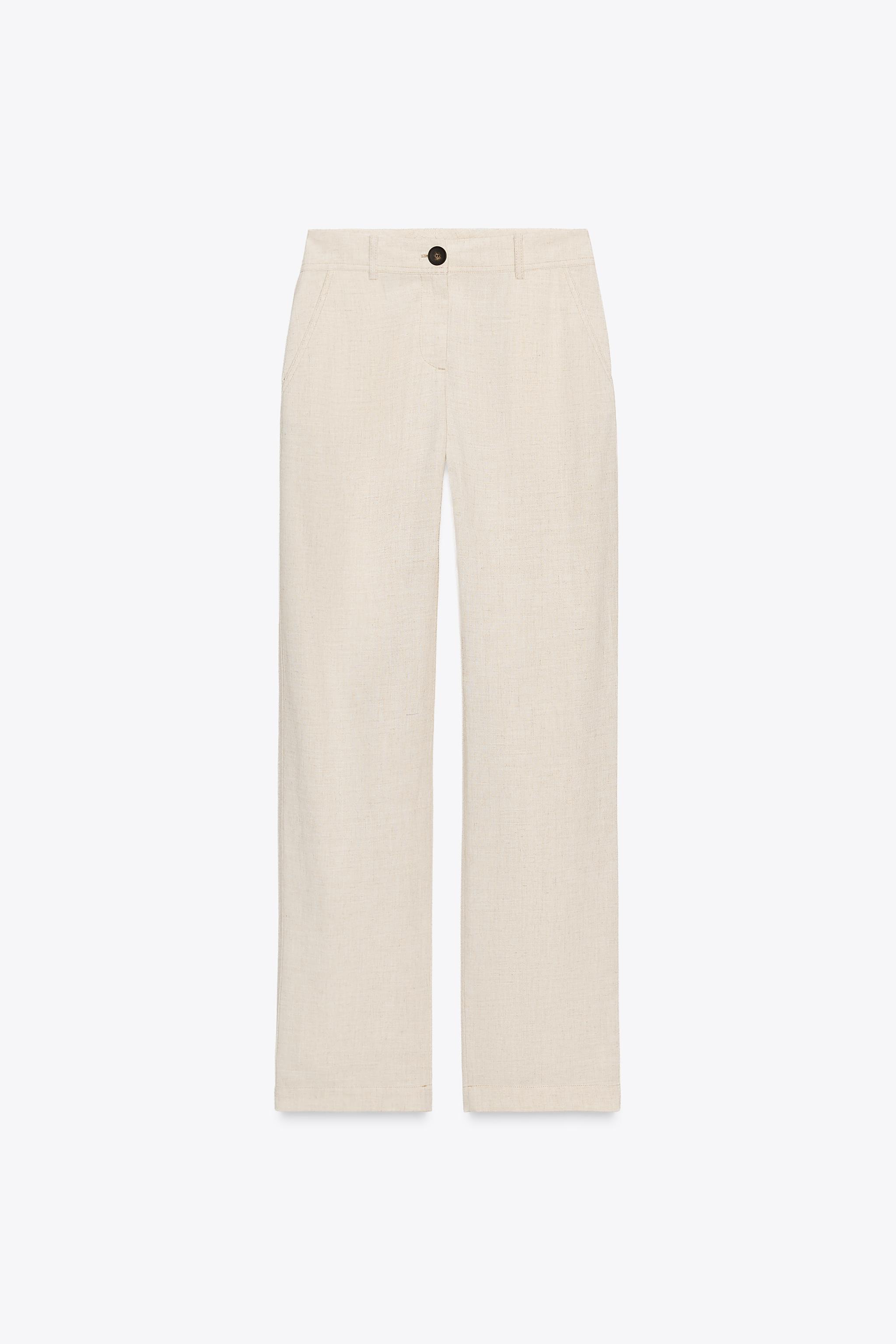 STRAIGHT LEG LINEN PANTS