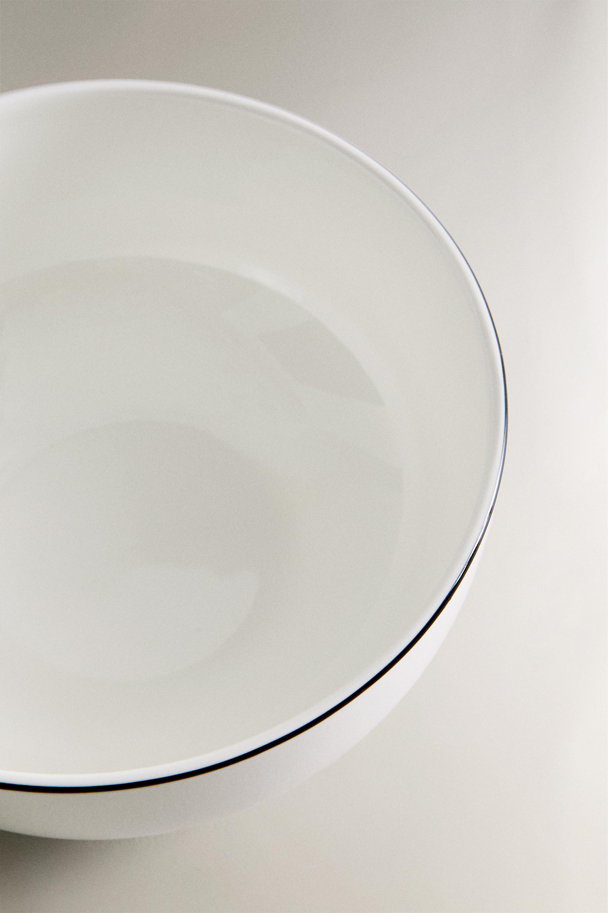 BONE CHINA BOWL WITH BLACK RIM