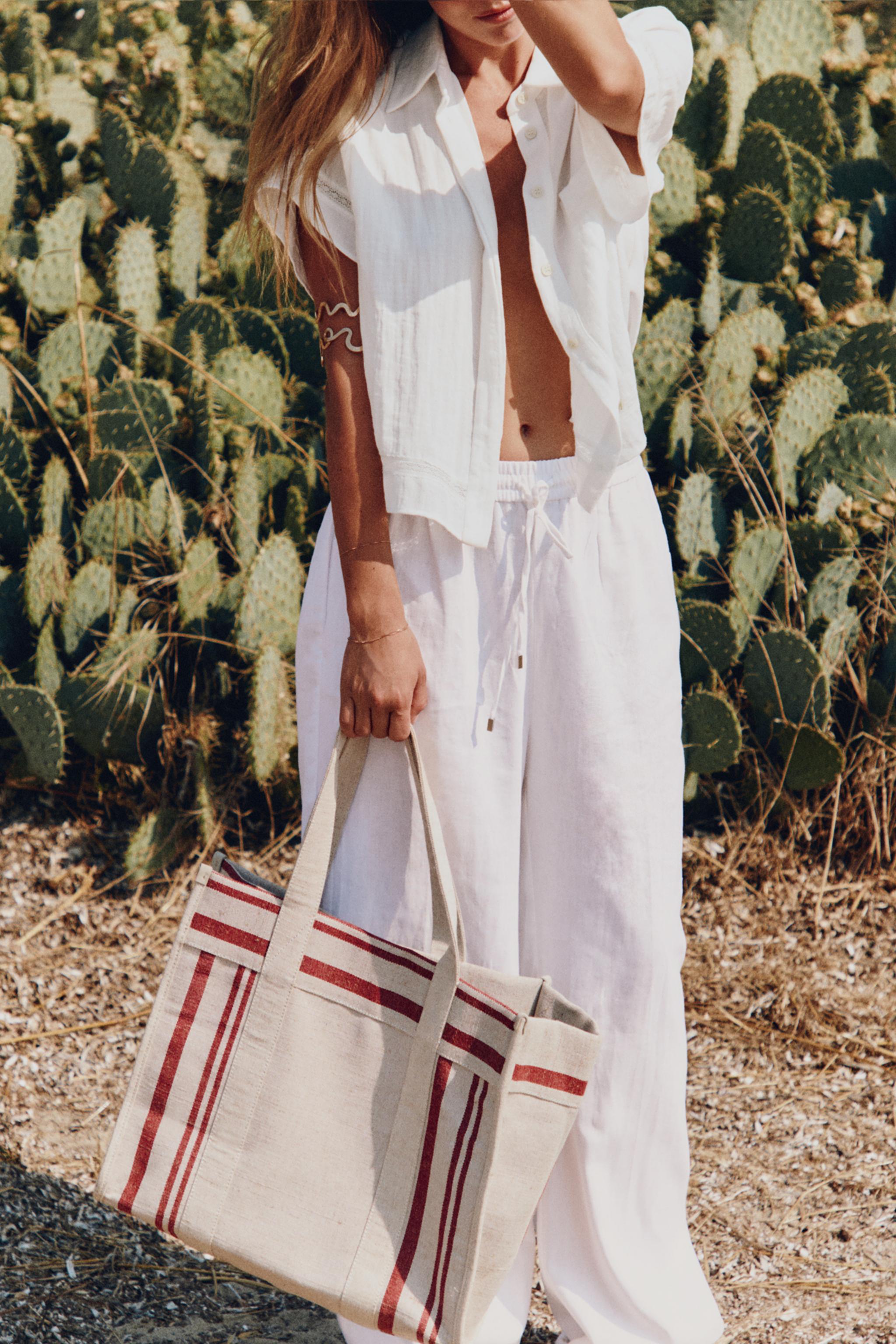 LINEN BLEND STRAIGHT PANTS