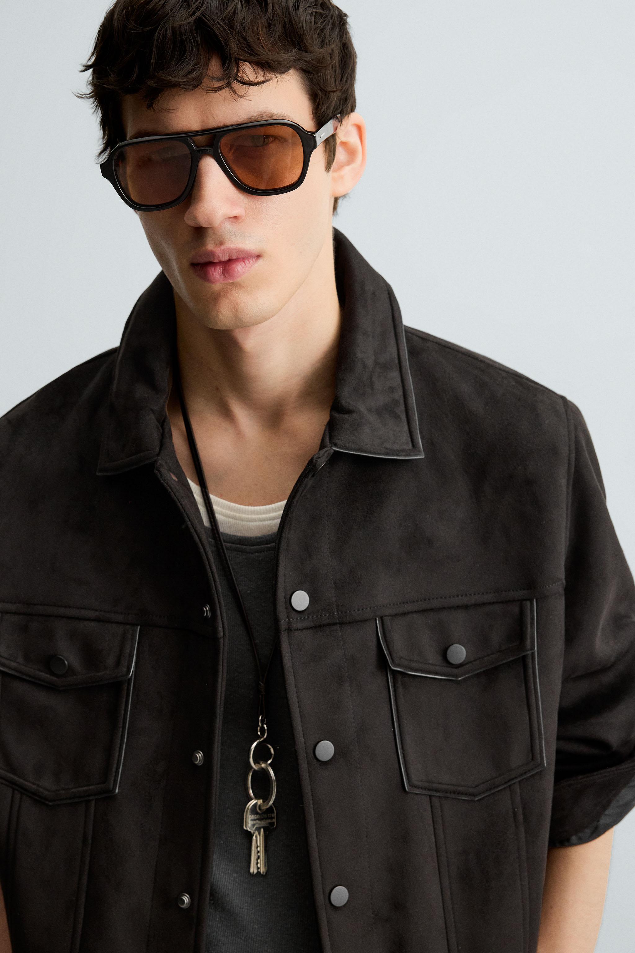 FAUX SUEDE REGULAR FIT JACKET