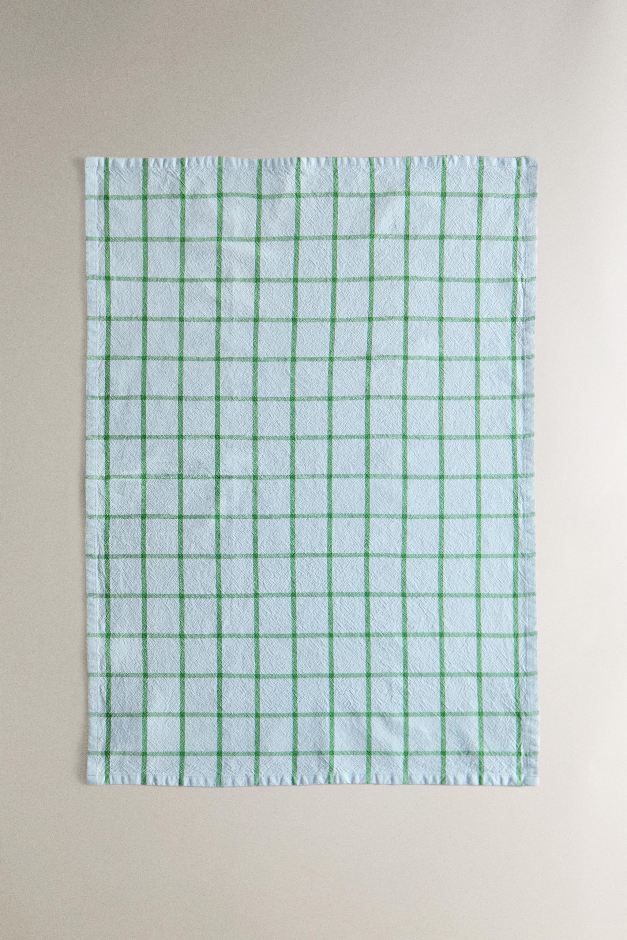 SET OF CHECK COTTON KITCHEN TOWELS (SET OF 2)