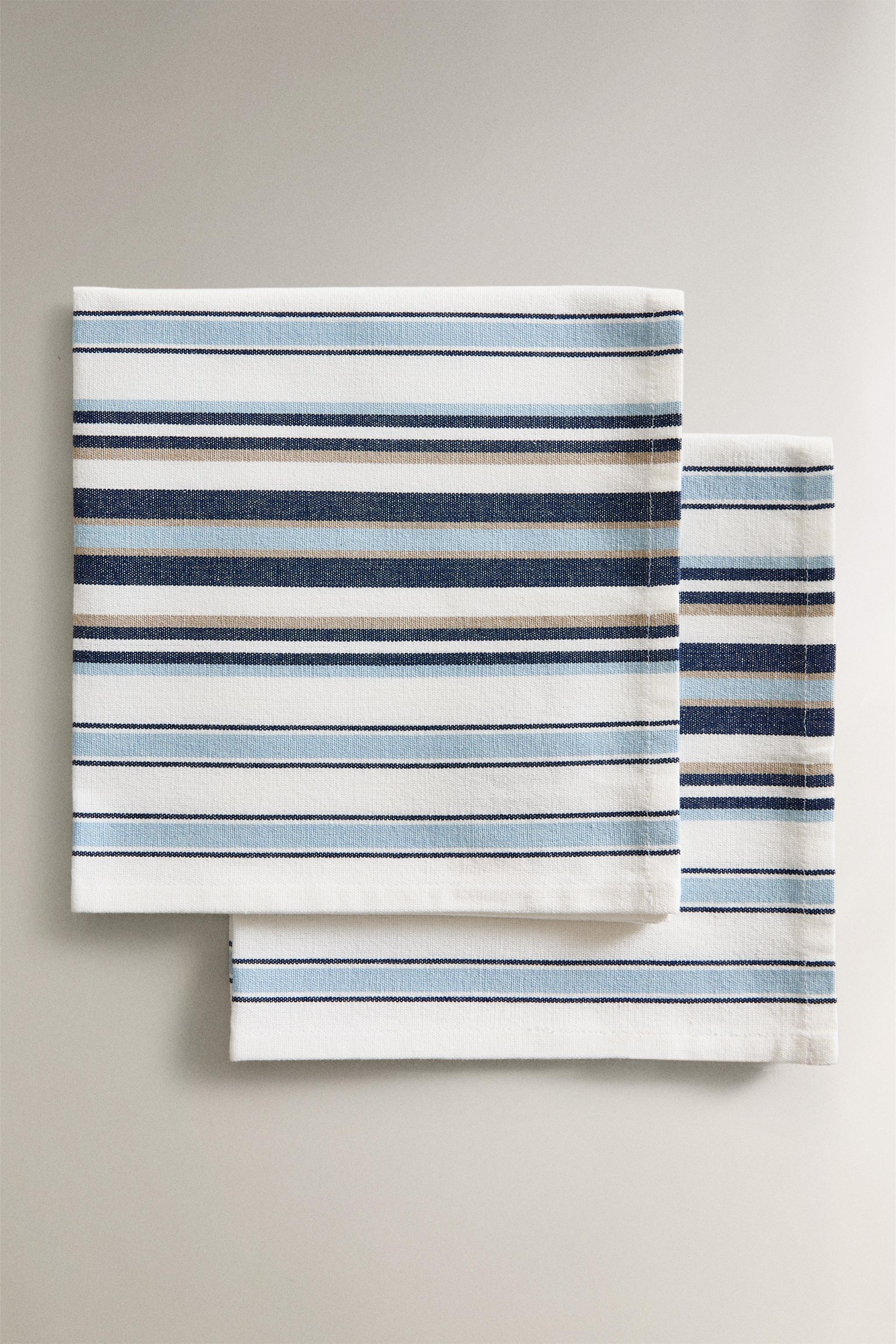 SET OF NAPKINS WITH IRREGULAR STRIPES (SET OF 2)