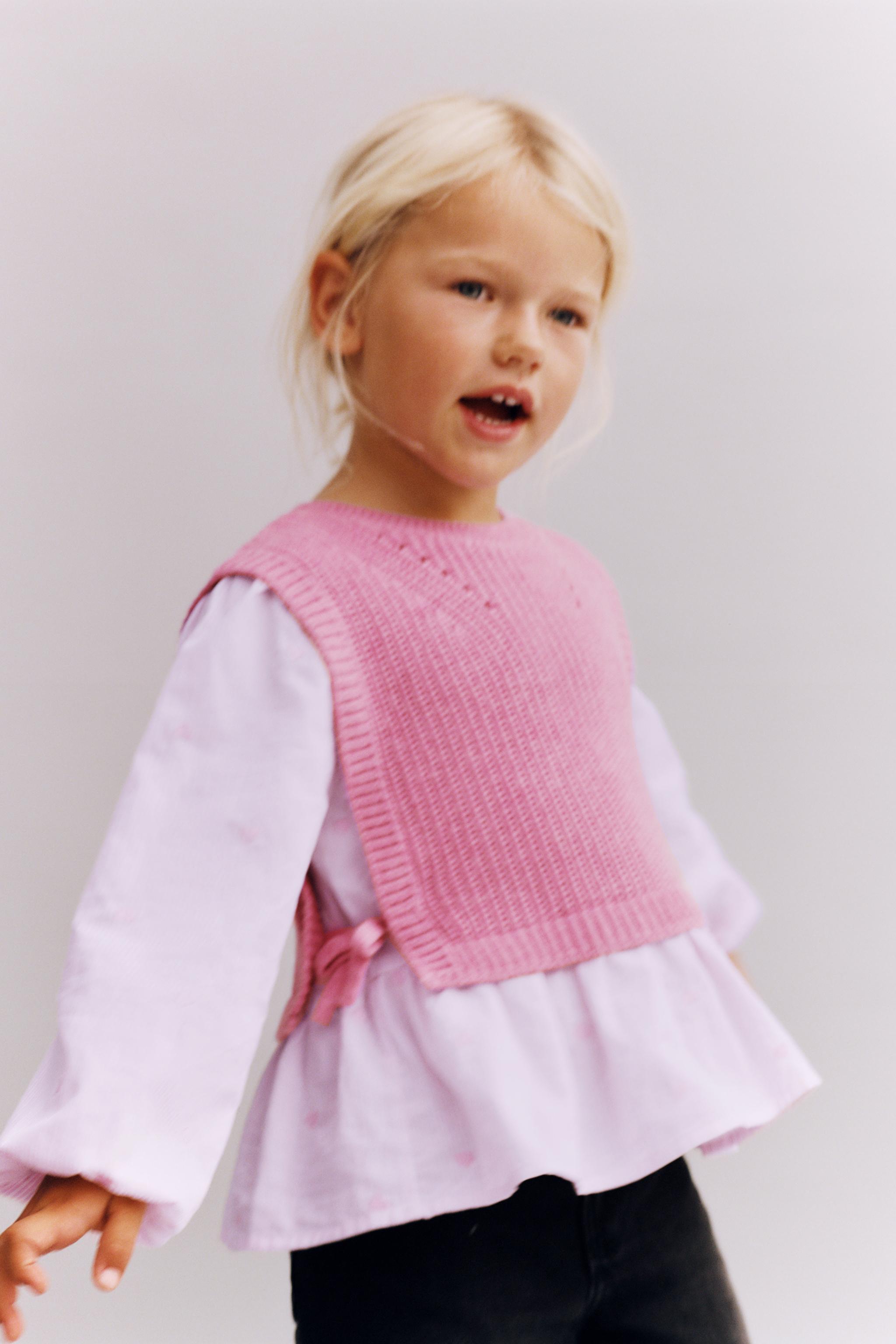 EMBROIDERED HEART SHIRT WITH KNIT VEST