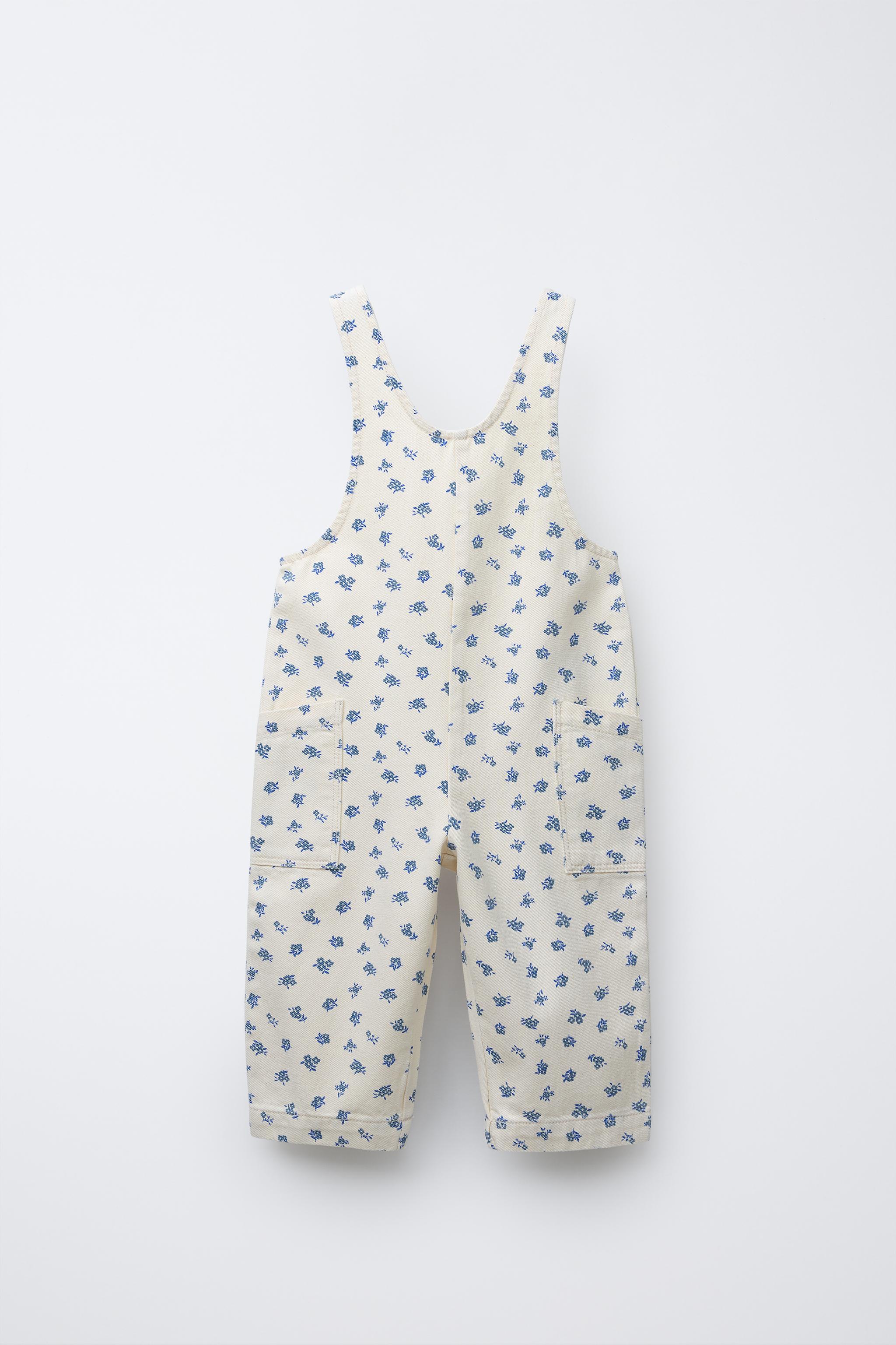FLORAL TWILL LONG OVERALLS