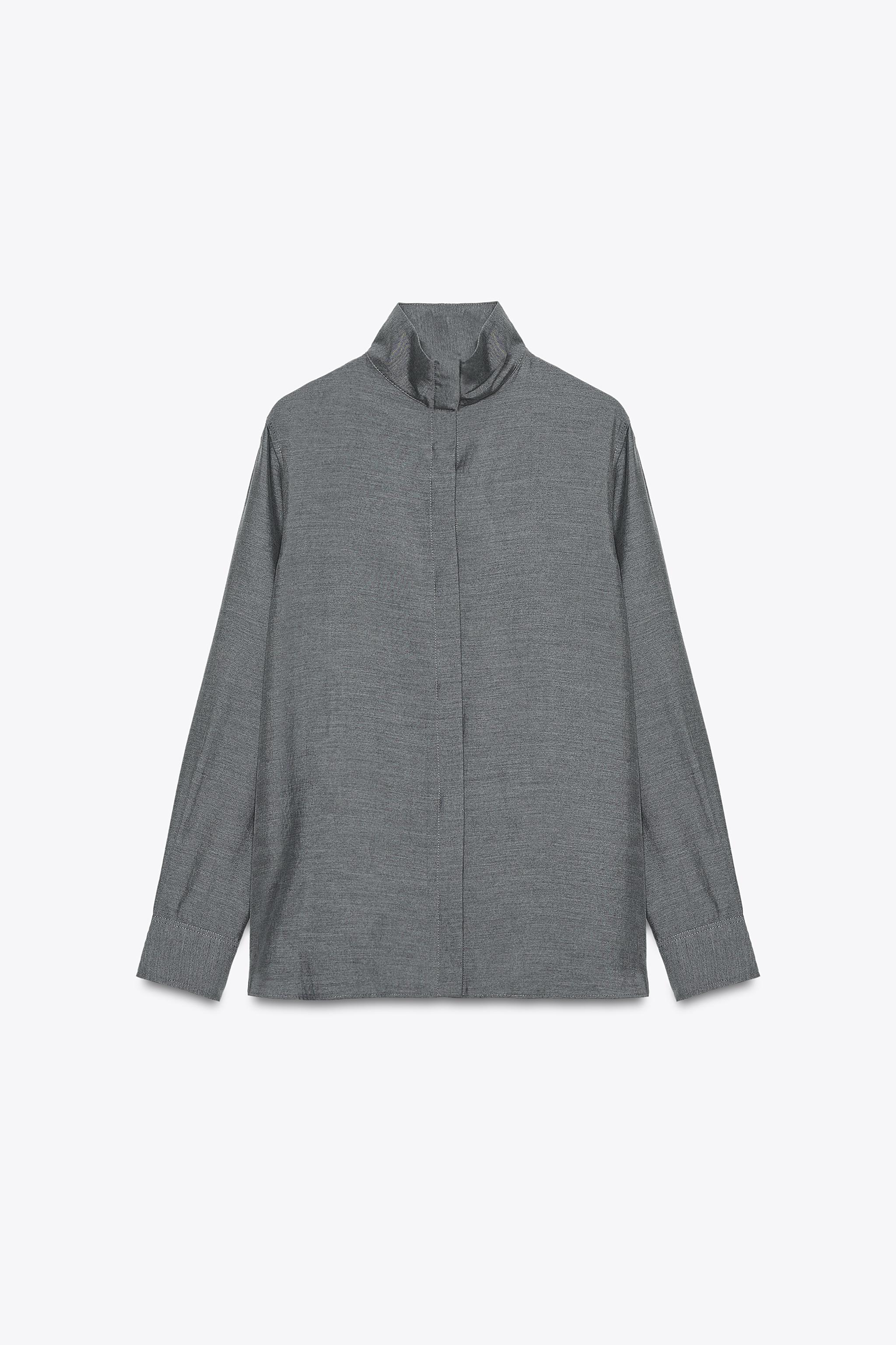 FLOWY HIGH NECK SHIRT