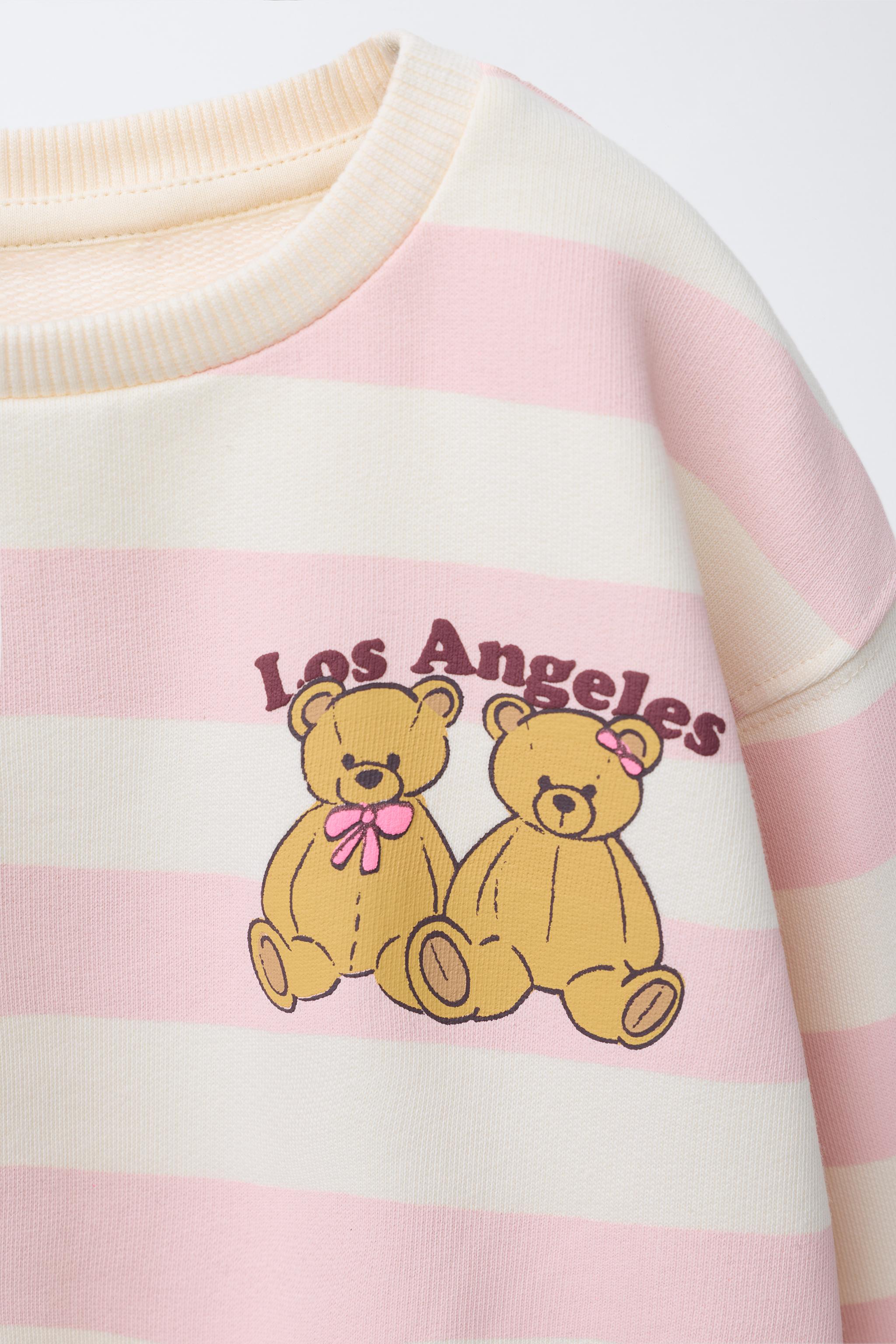 STRIPED TEDDY BEAR SWEATSHIRT