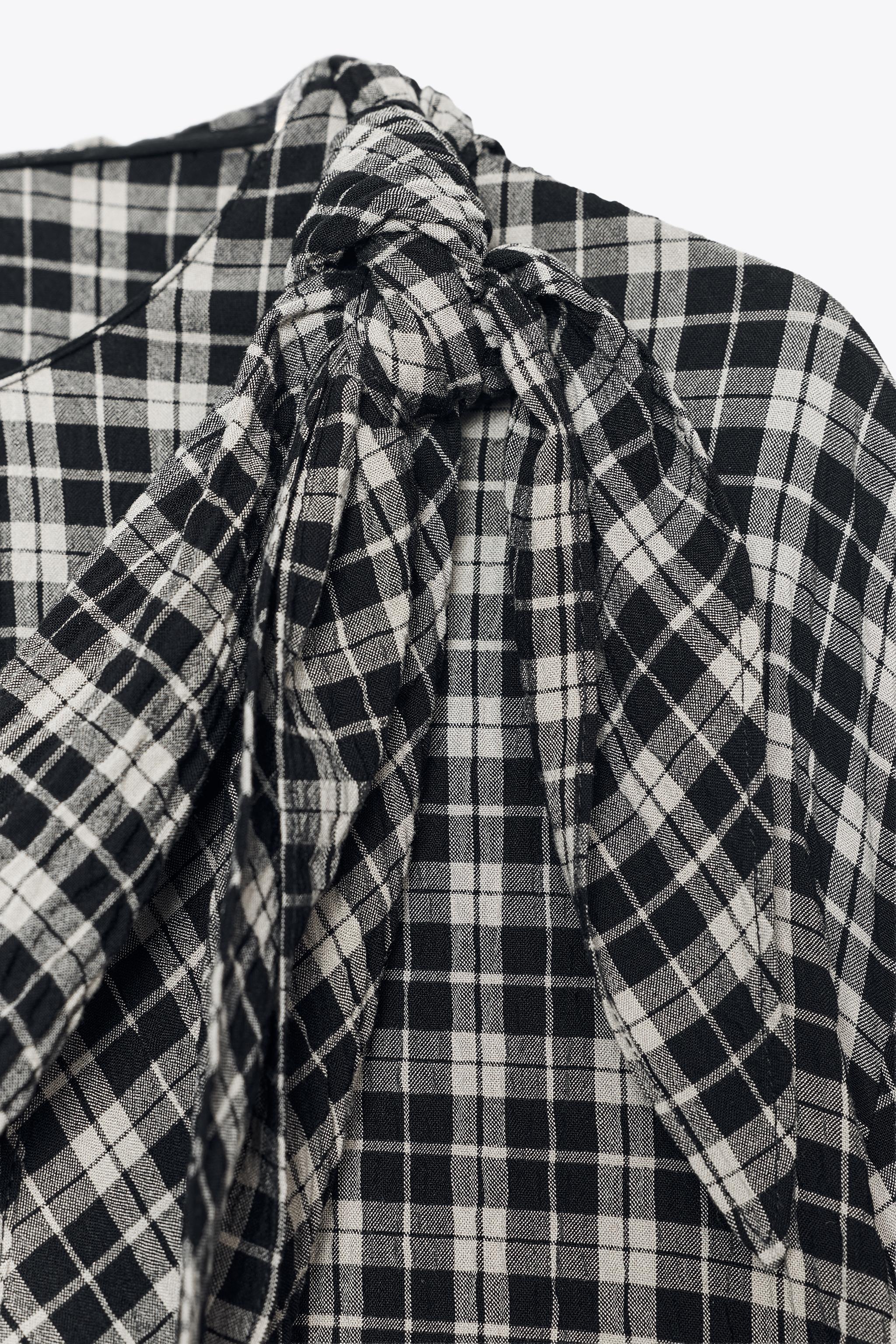 ZW COLLECTION PLAID SCARF SHIRT