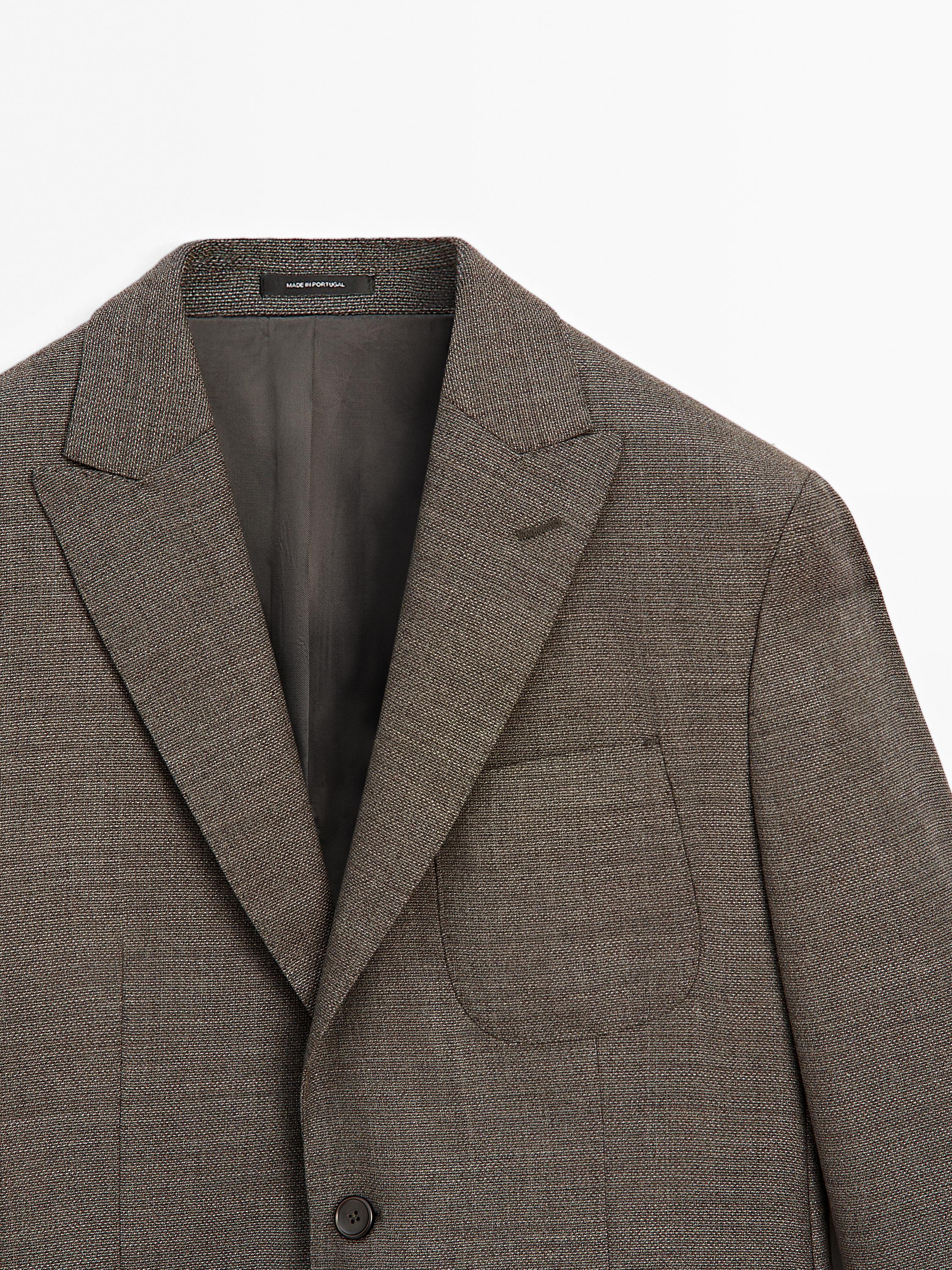 100% wool textured blazer