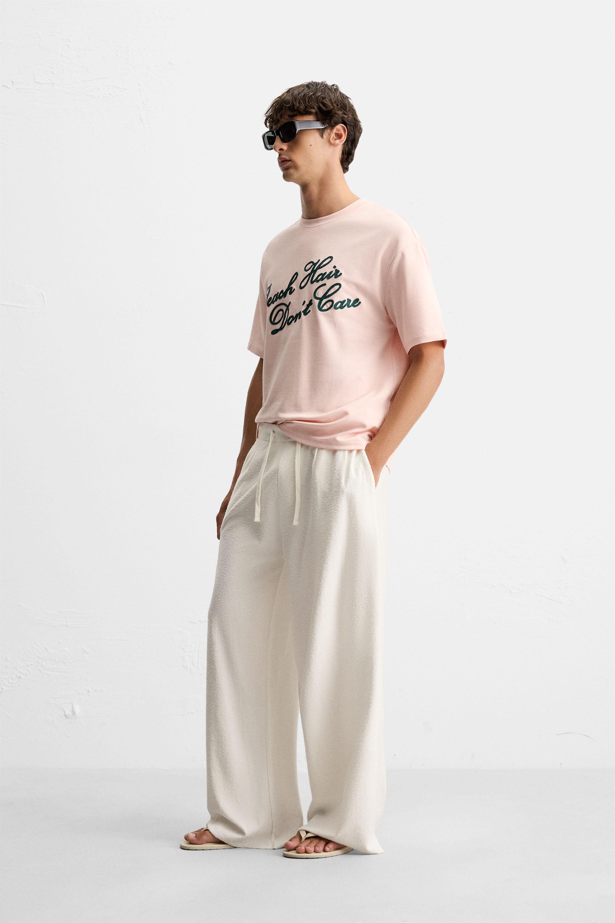 EMBROIDERED TEXT T-SHIRT