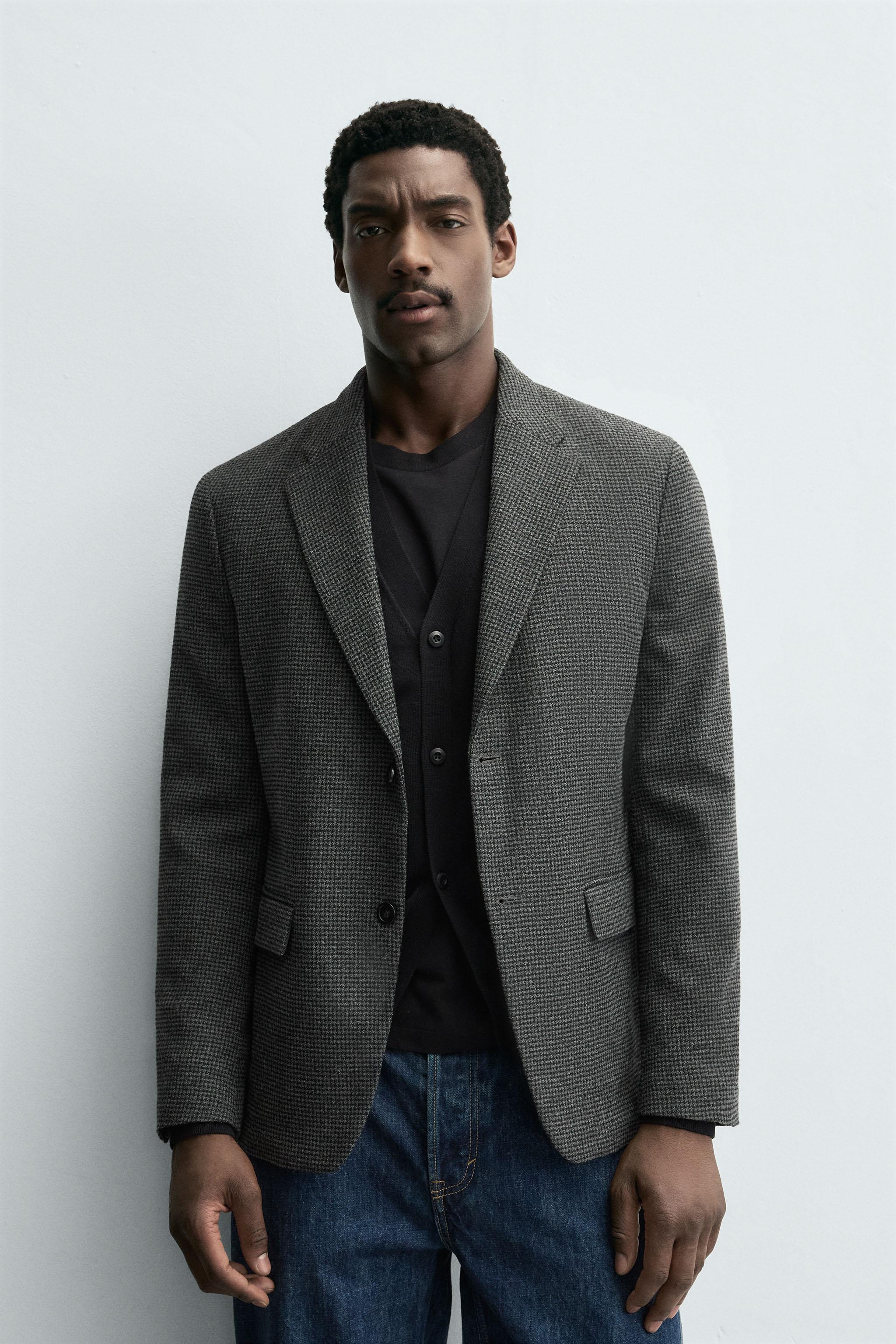 HOUNDSTOOTH TEXTURED BLAZER