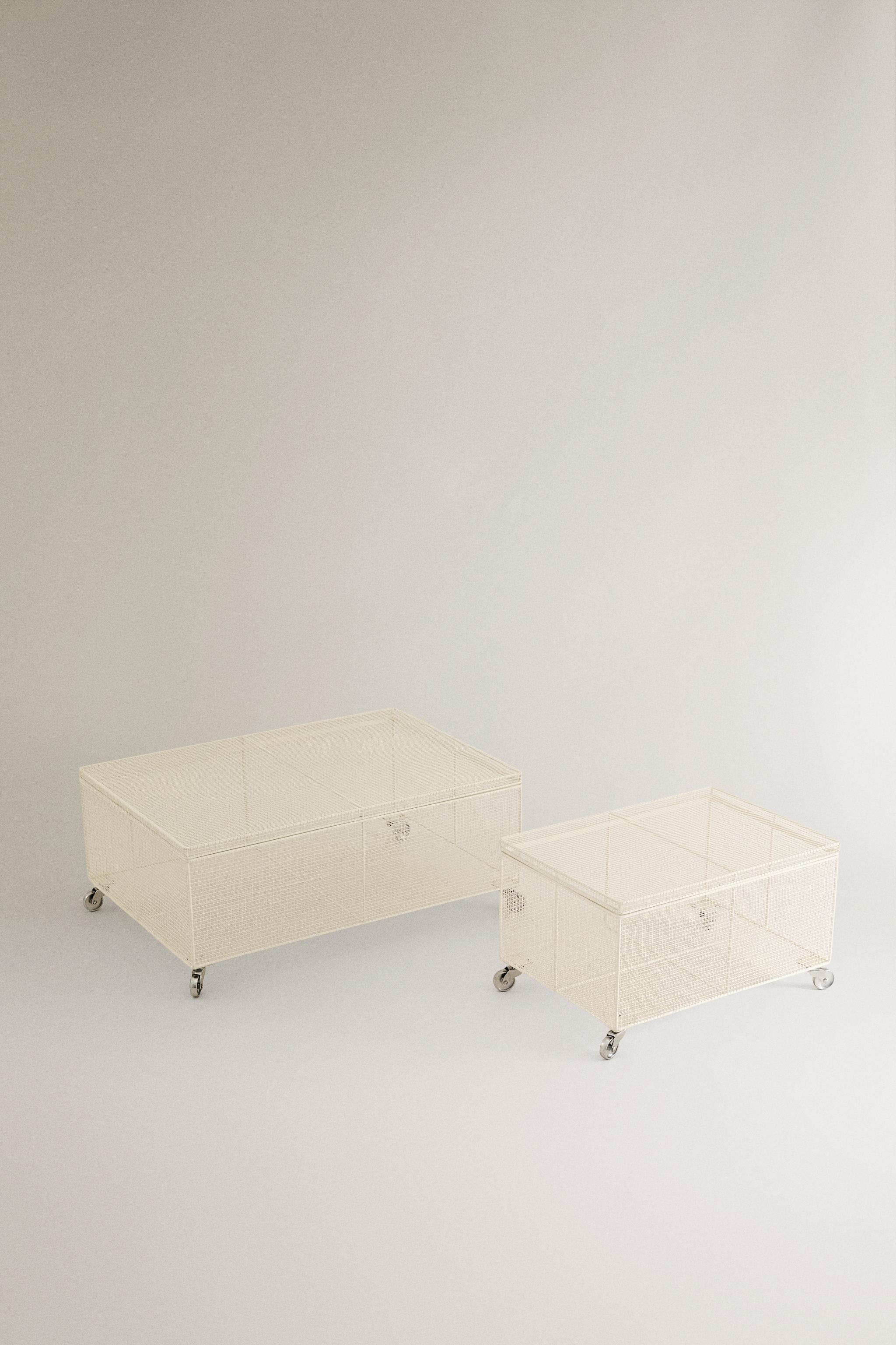 METAL BASKET WITH WHEELS