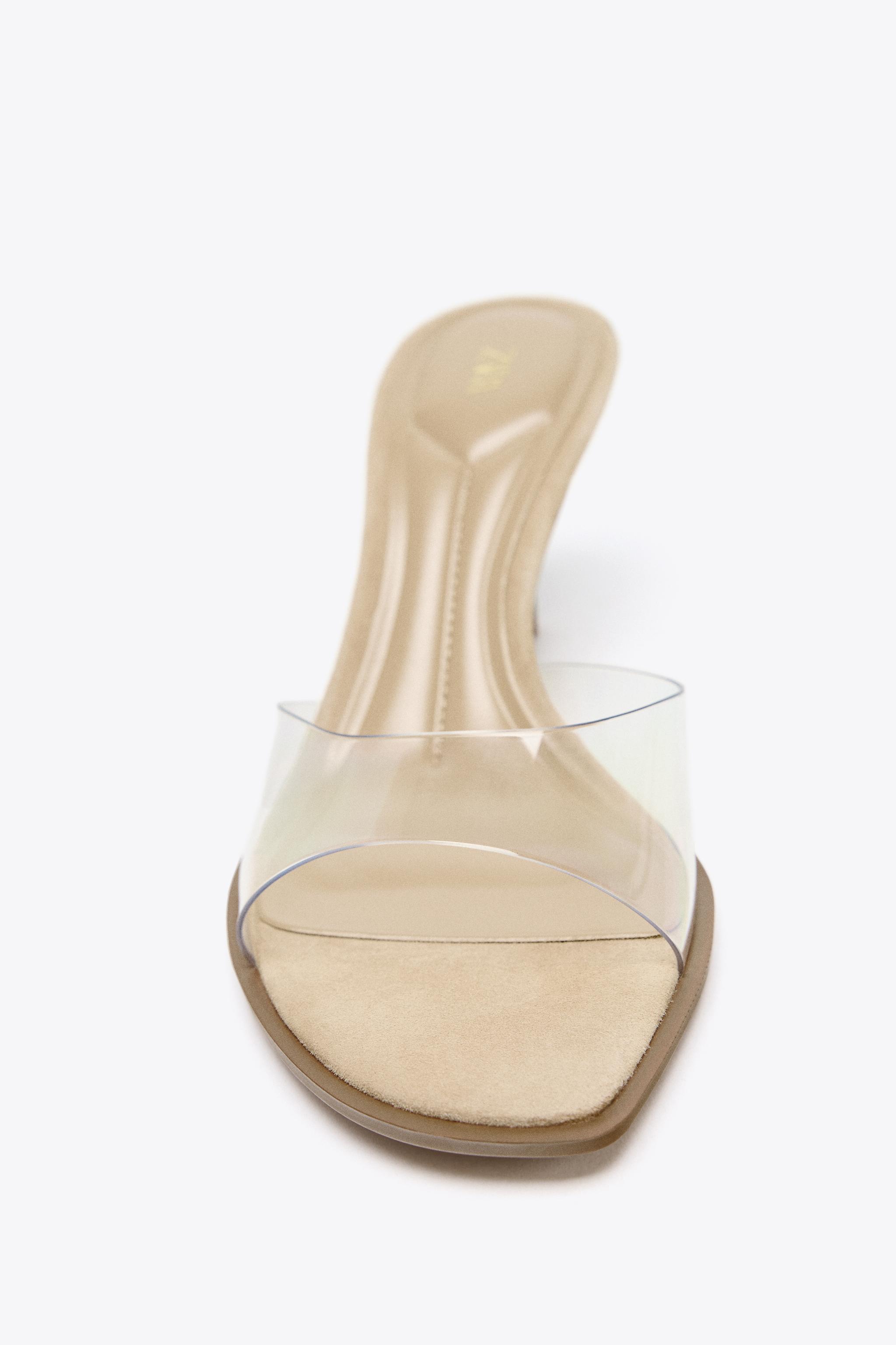 HIGH HEELED VINYL SANDALS