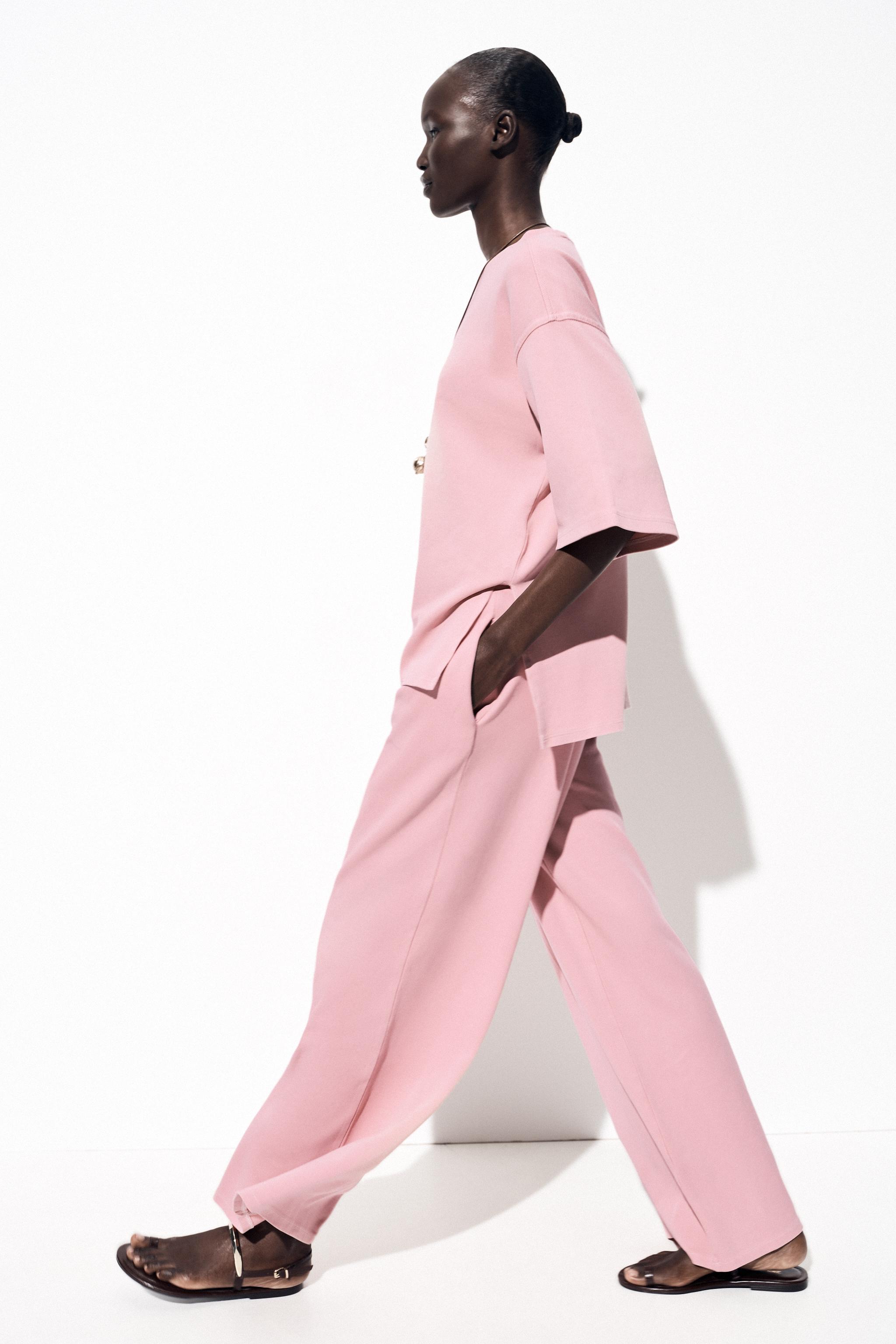 WASHED EFFECT INTERLOCK PANTS