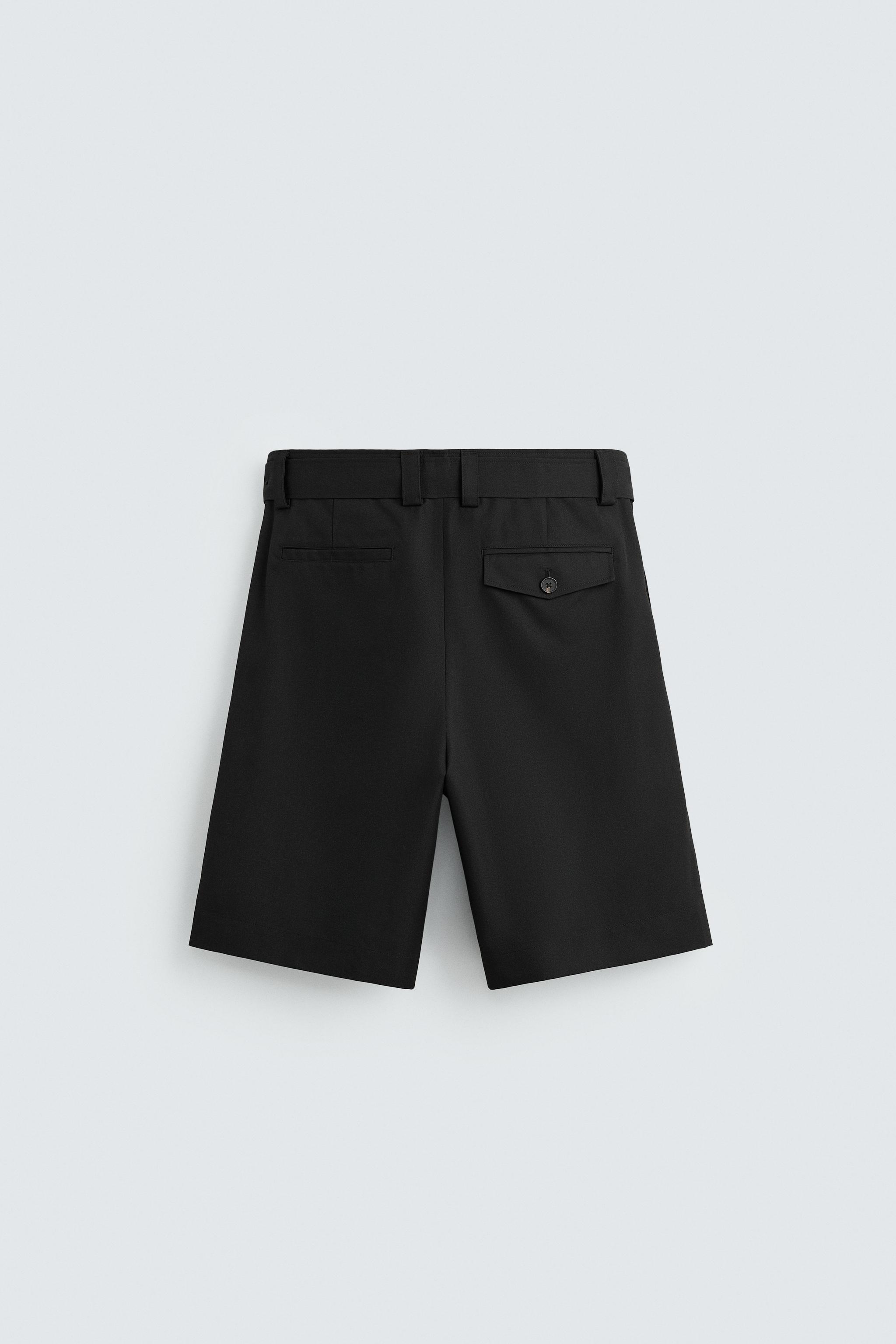 BELTED WIDE FIT BERMUDA SHORTS