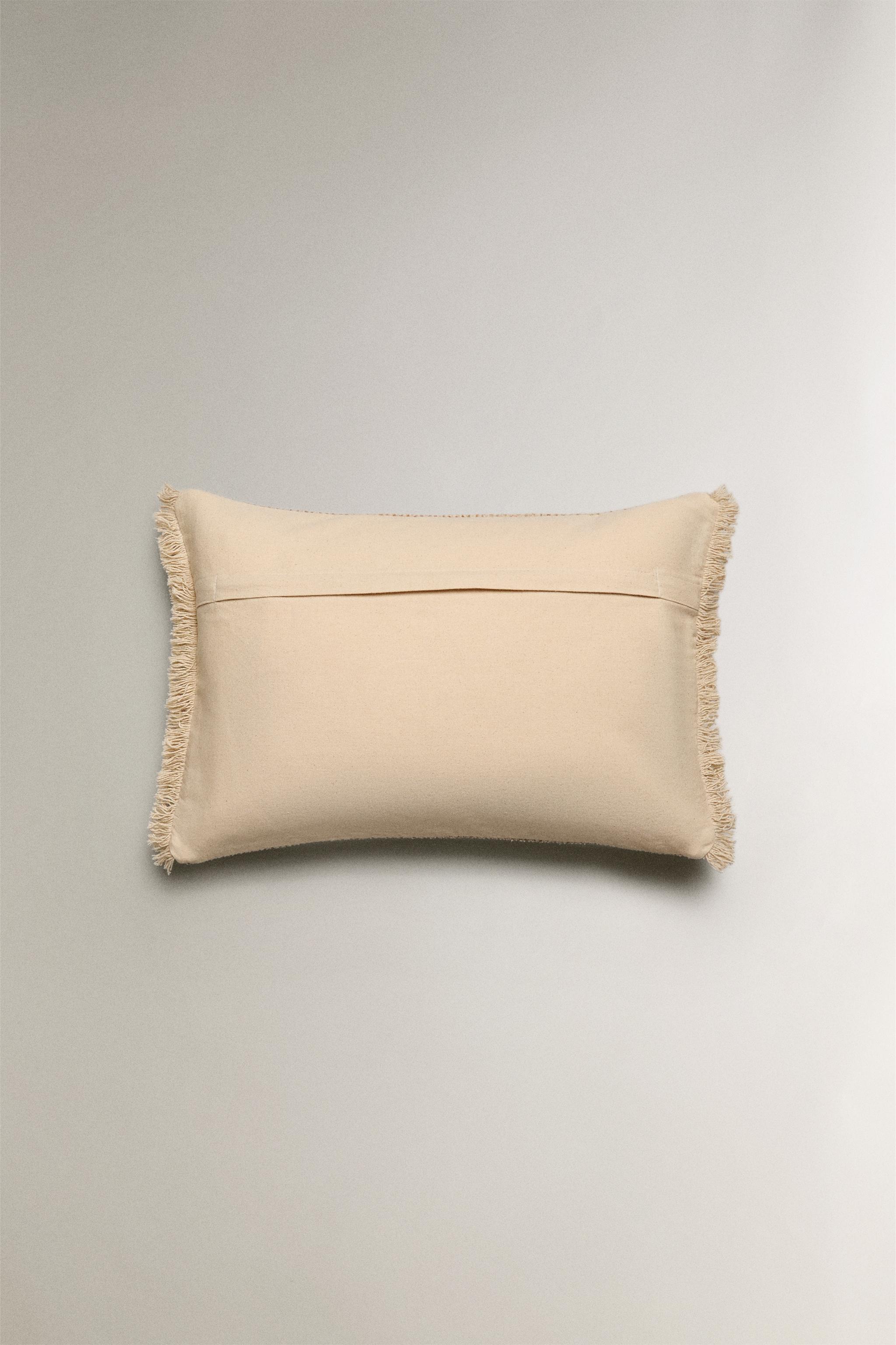 FRINGED THROW PILLOW COVER