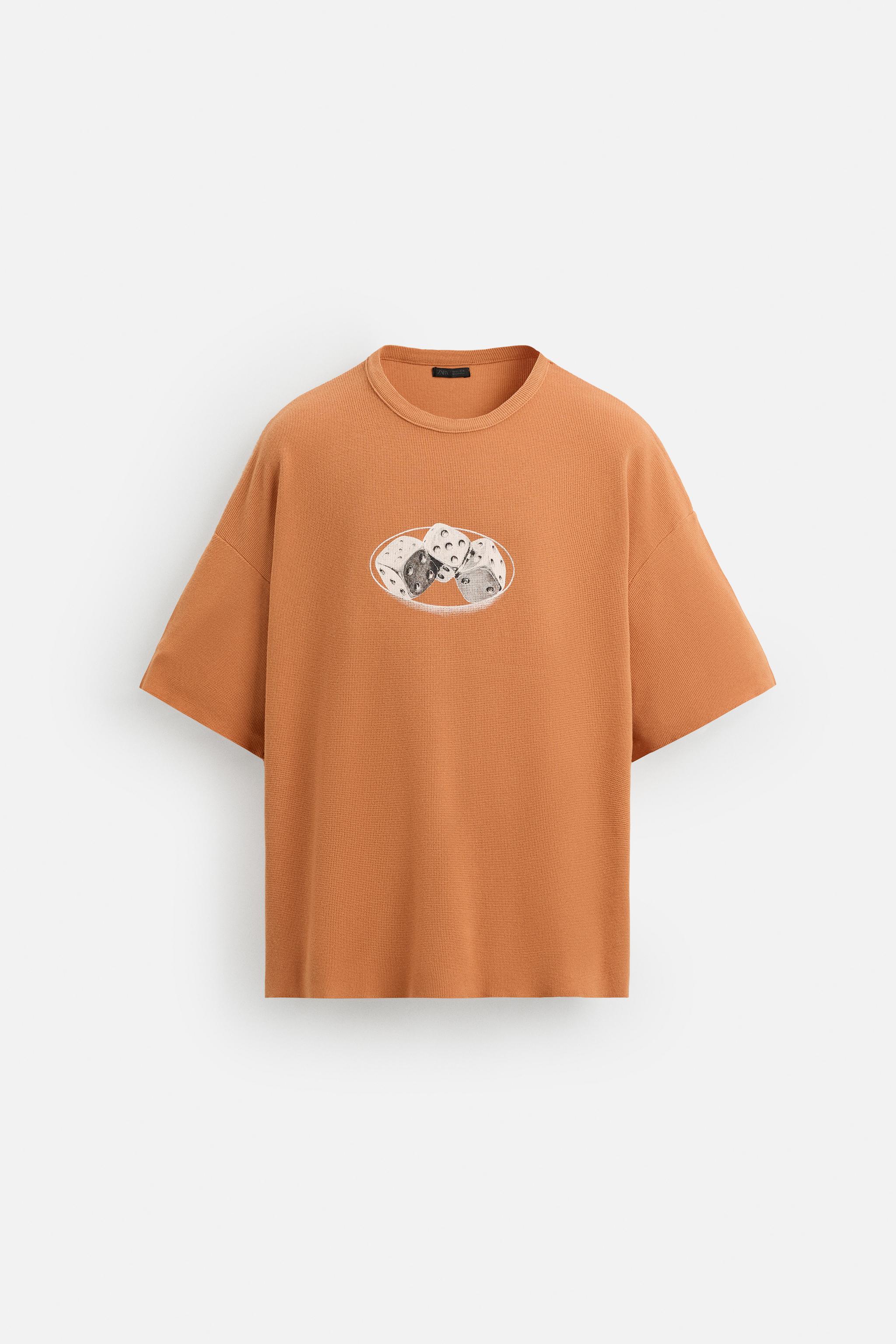 WASHED PRINT KNIT T-SHIRT