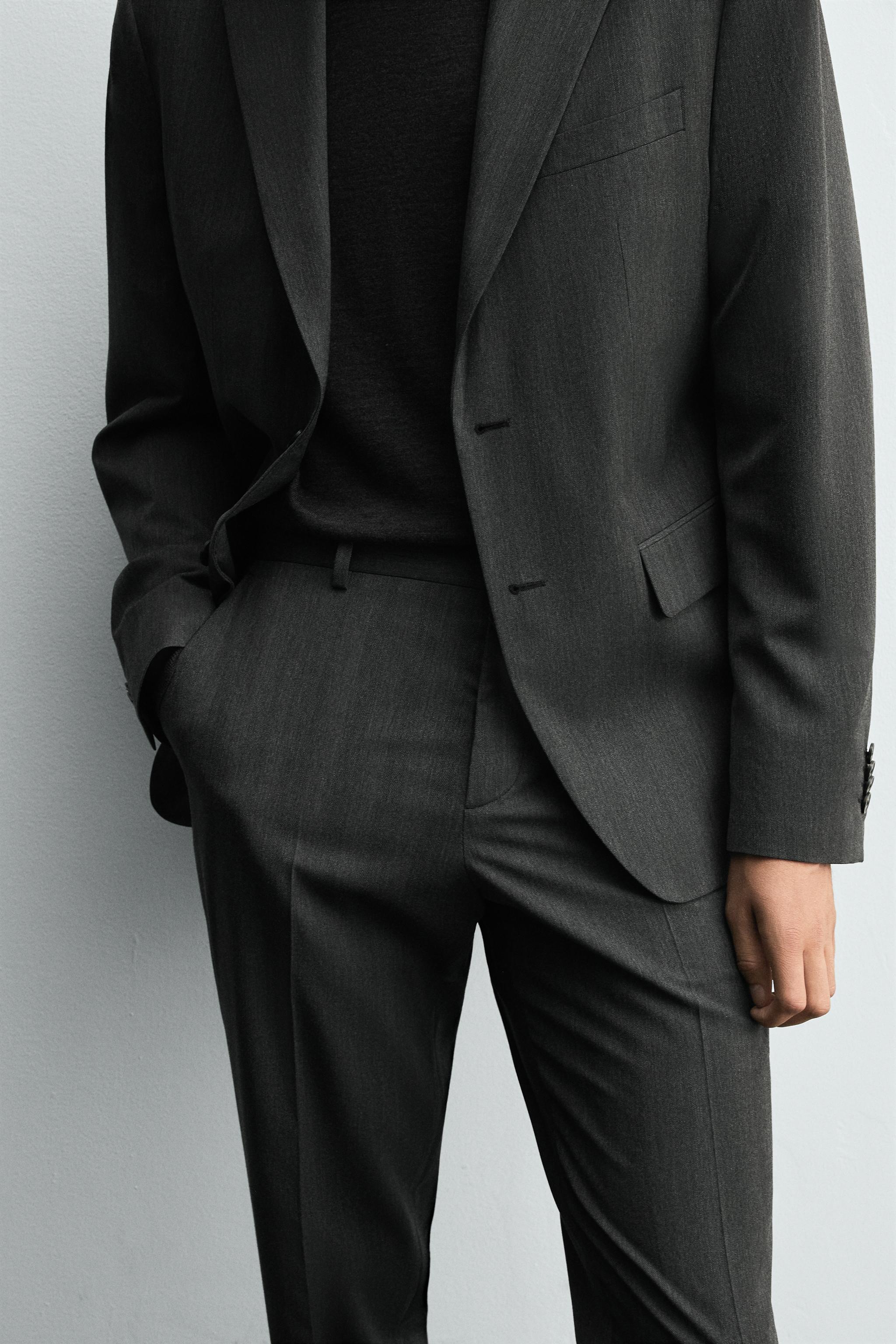 HERRINGBONE SUIT PANTS